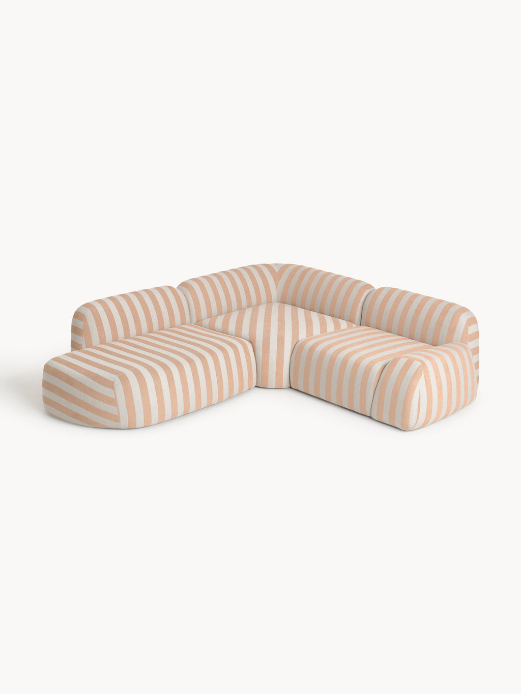 Modulares Gestreiftes Ecksofa Wolke (4-Sitzer) mit Chaiselongue