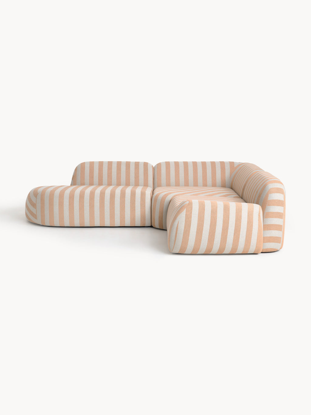 Galeriebild 1 - Modulares Gestreiftes Ecksofa Wolke (4-Sitzer) mit Chaiselongue