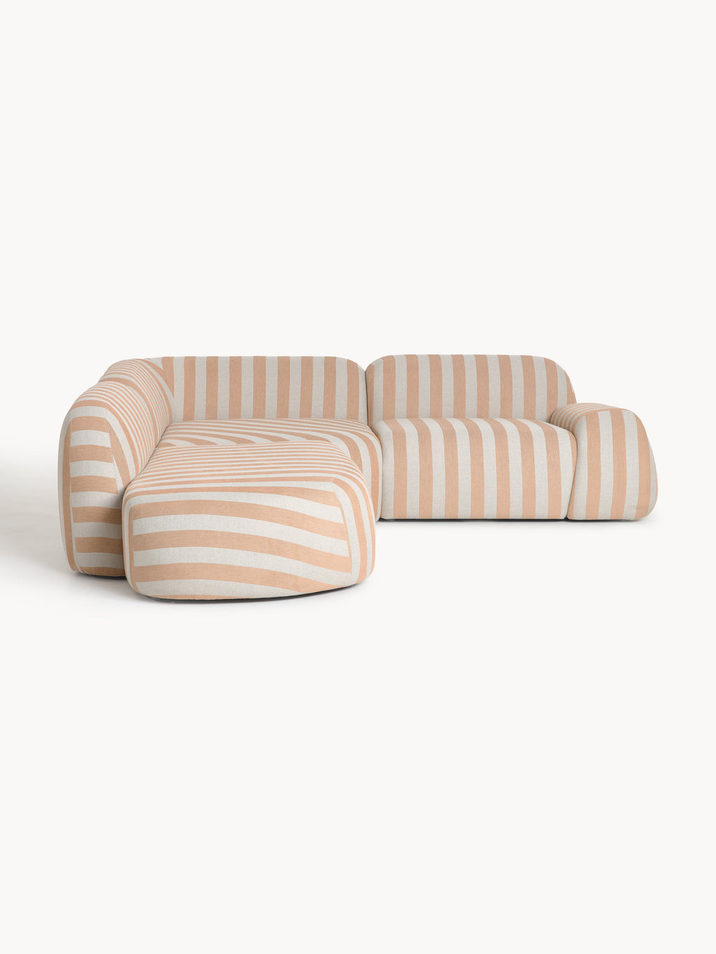 Modulares Gestreiftes Ecksofa Wolke (4-Sitzer) mit Chaiselongue
