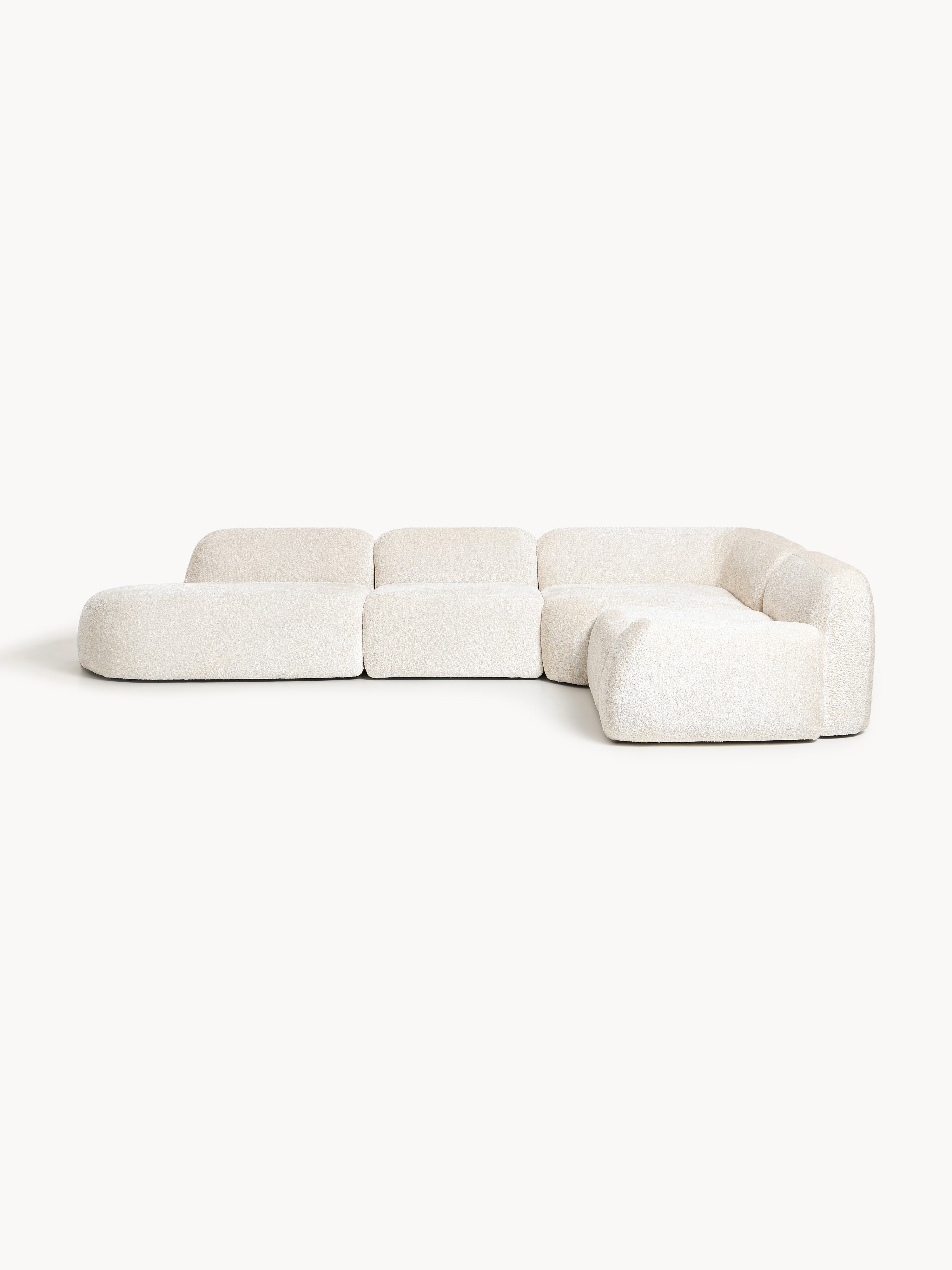 Galeriebild 1 - XL Modulares Teddy-Bouclé-Ecksofa Wolke mit Chaiselongue