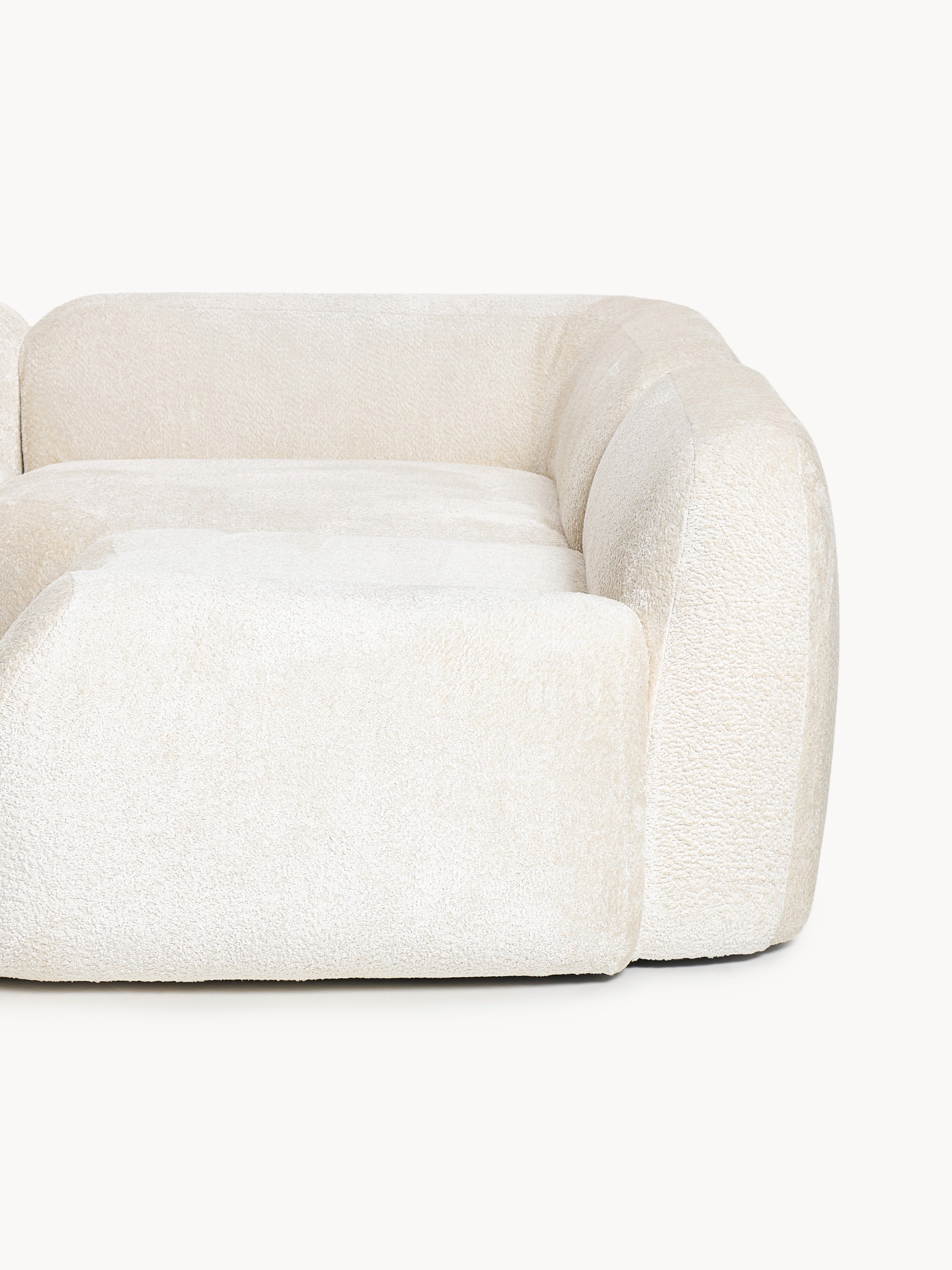 XL Modulares Teddy-Bouclé-Ecksofa Wolke mit Chaiselongue