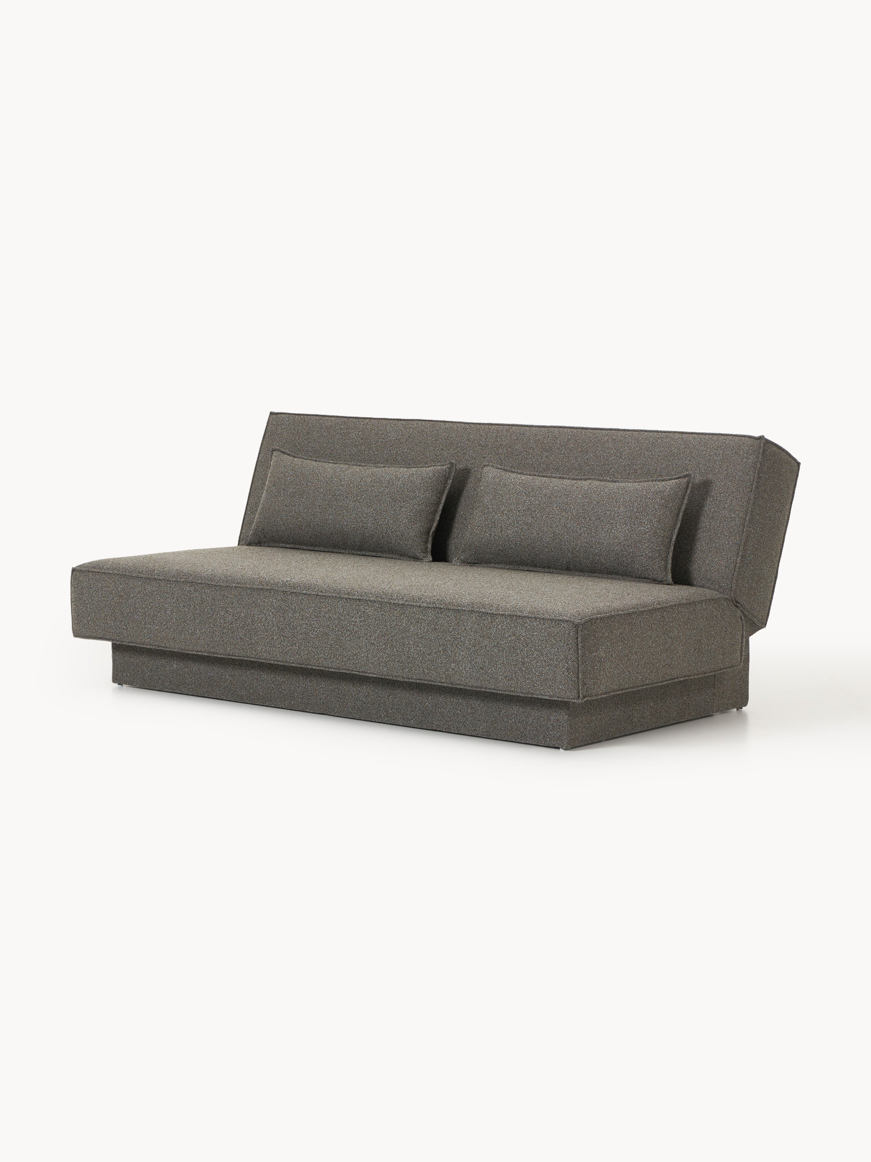 Bouclé-Schlafsofa David mit Stauraum