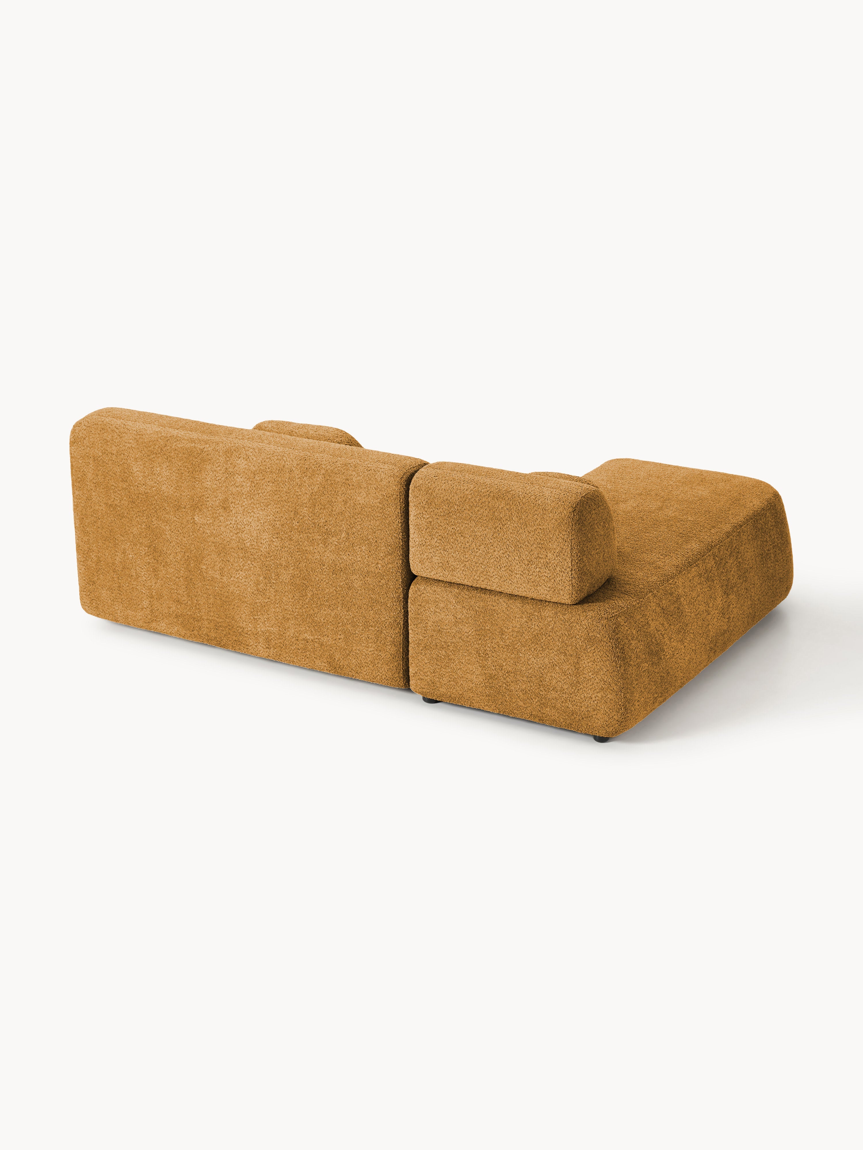 Schlafsofa Pao aus Teddy-Bouclé mit Stauraum