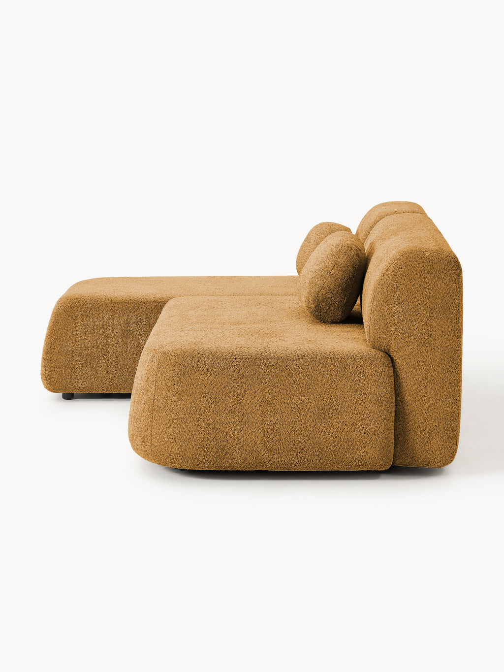 Schlafsofa Pao aus Teddy-Bouclé mit Stauraum