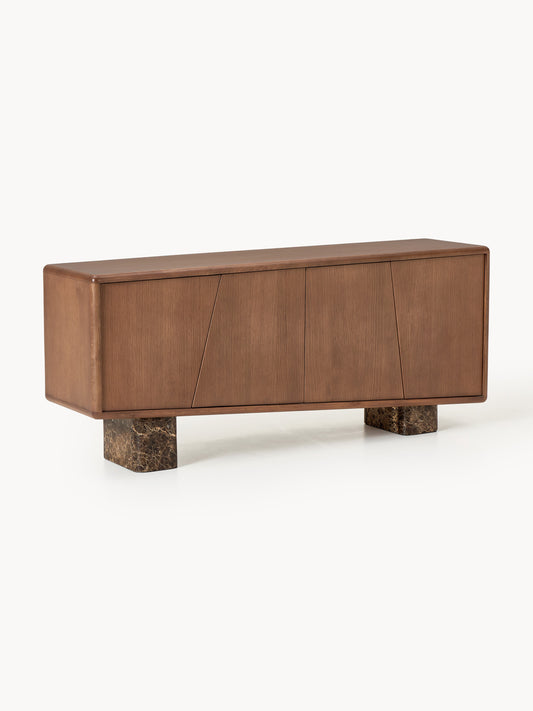 Galeriebild 1 - Holz-Sideboard Tundra mit Emperador-Marmorbeinen