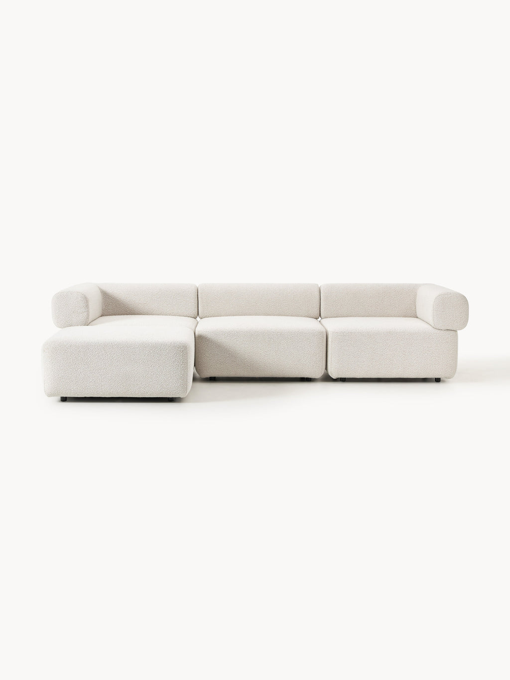 Galeriebild 1 - Modulares Bouclé-Sofa Anton (4-Sitzer) mit Hocker (links/rechts)