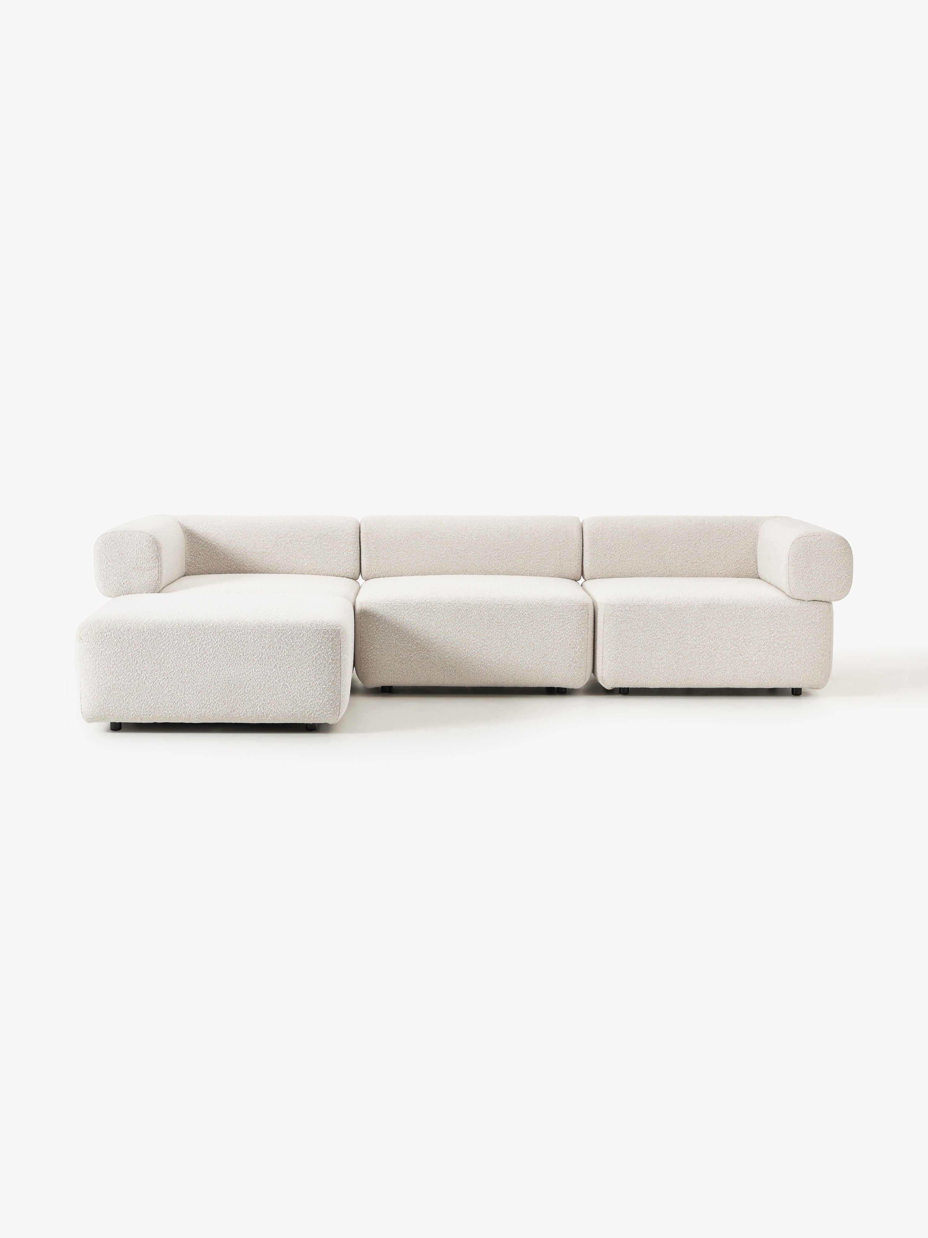 Galeriebild 1 - Modulares Bouclé-Sofa Anton (4-Sitzer) mit Hocker (links/rechts)