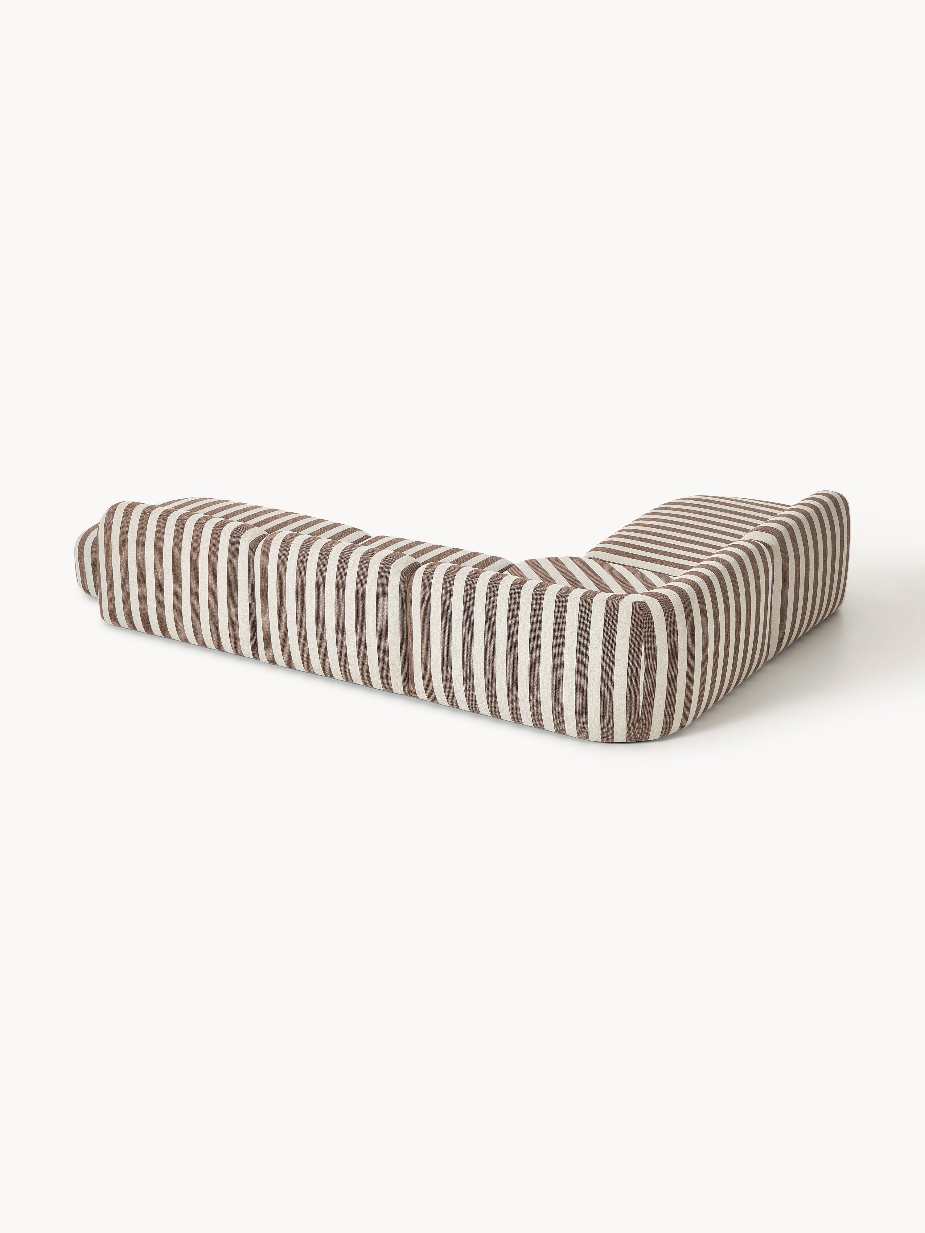 Modulares Gestreiftes XL-Ecksofa Wolke mit Chaiselongue