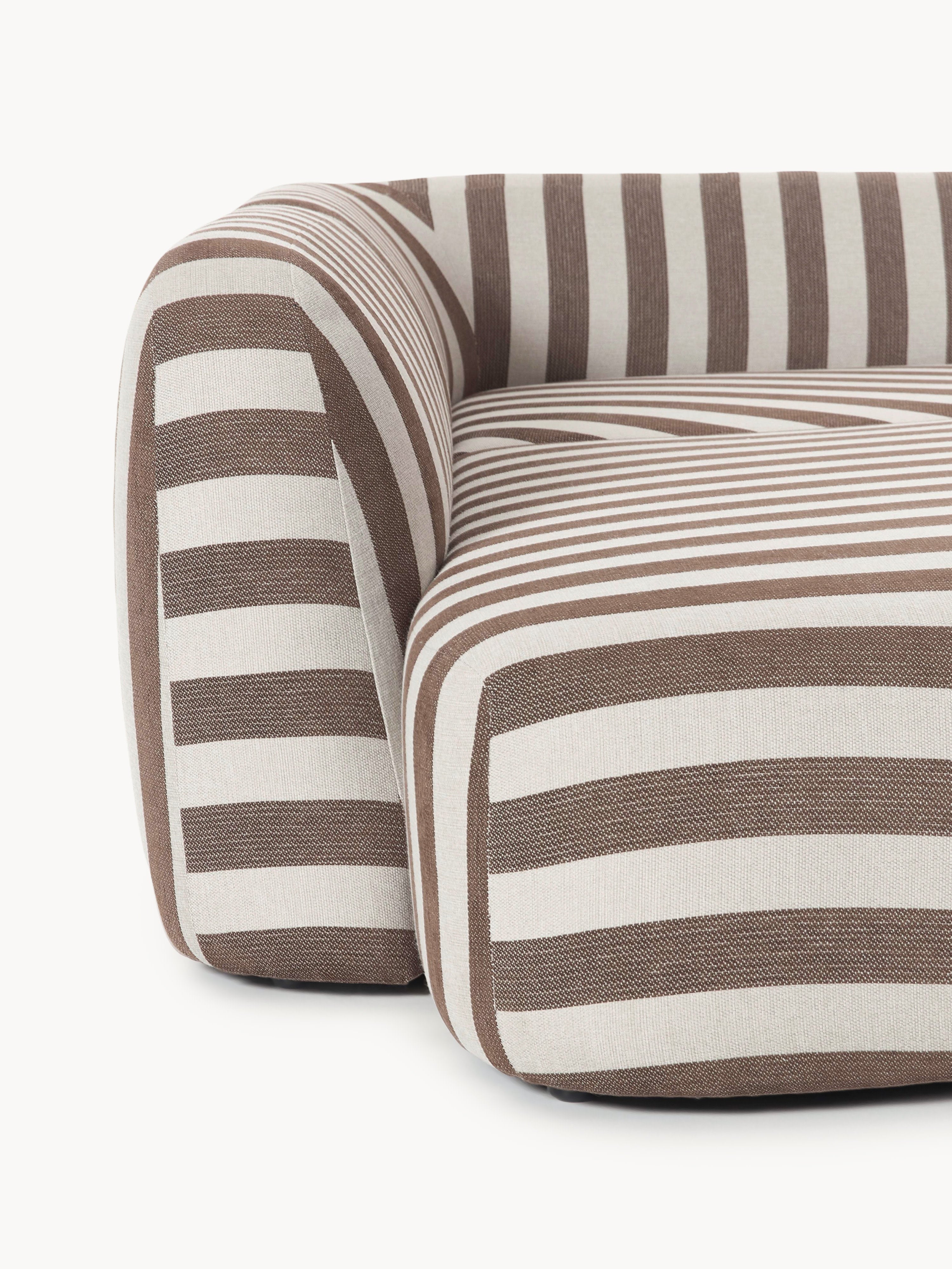 Modulares Gestreiftes XL-Ecksofa Wolke mit Chaiselongue