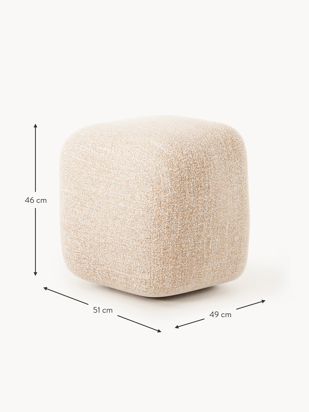 Hoher Bouclé-Sofa-Hocker Wolke