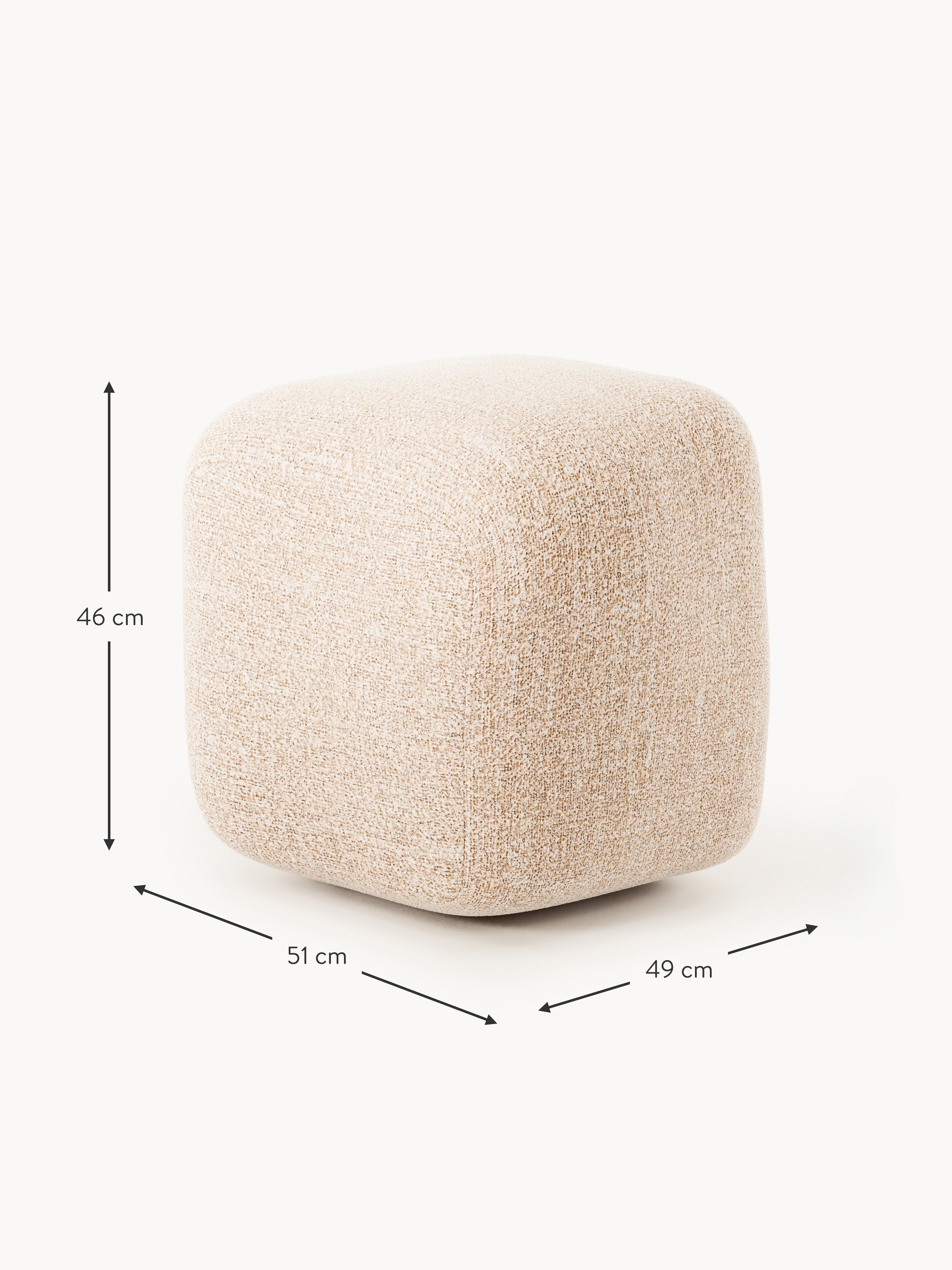 Hoher Bouclé-Sofa-Hocker Wolke