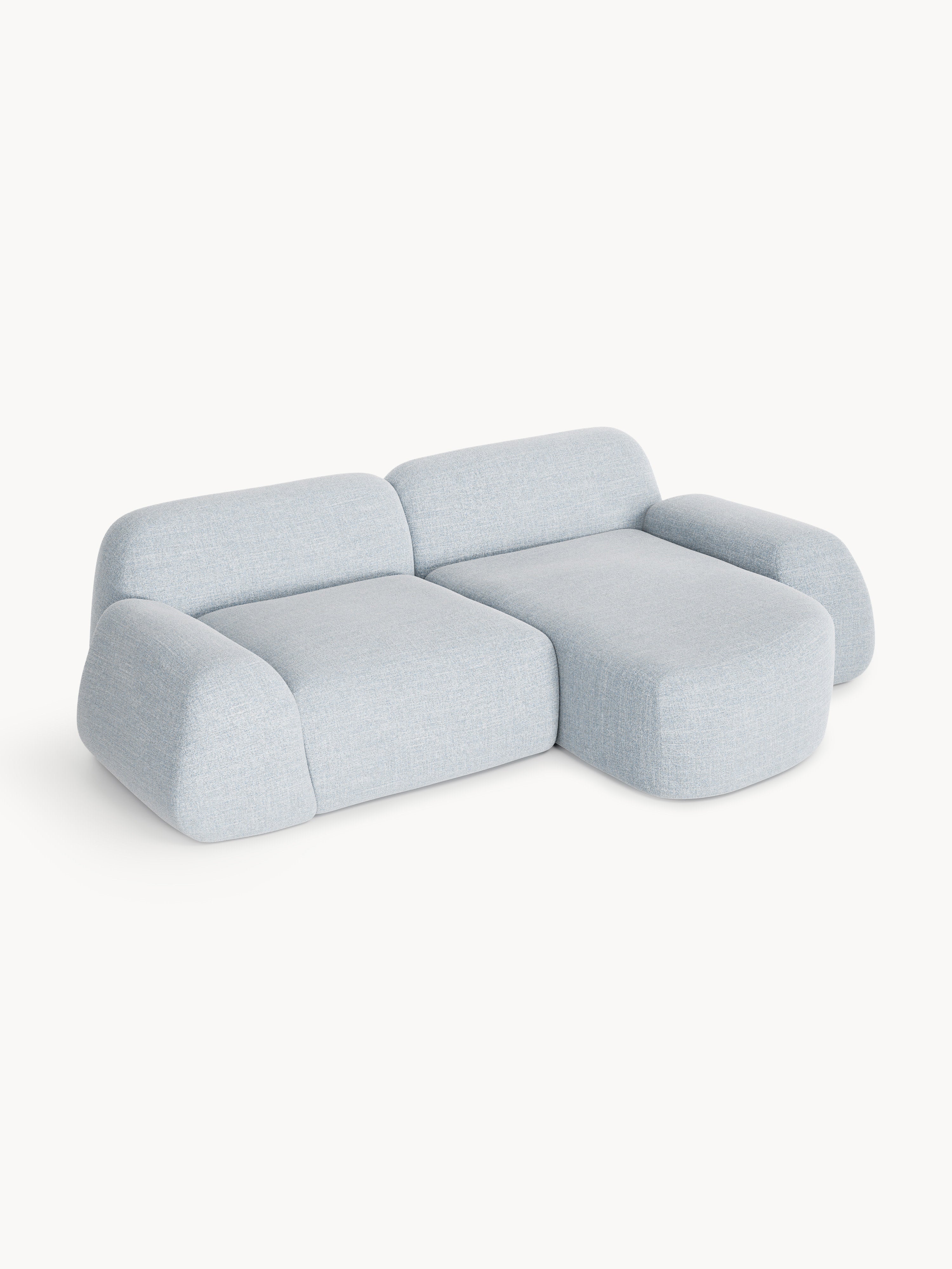 Modulares Bouclé-Ecksofa Wolke (3-Sitzer)