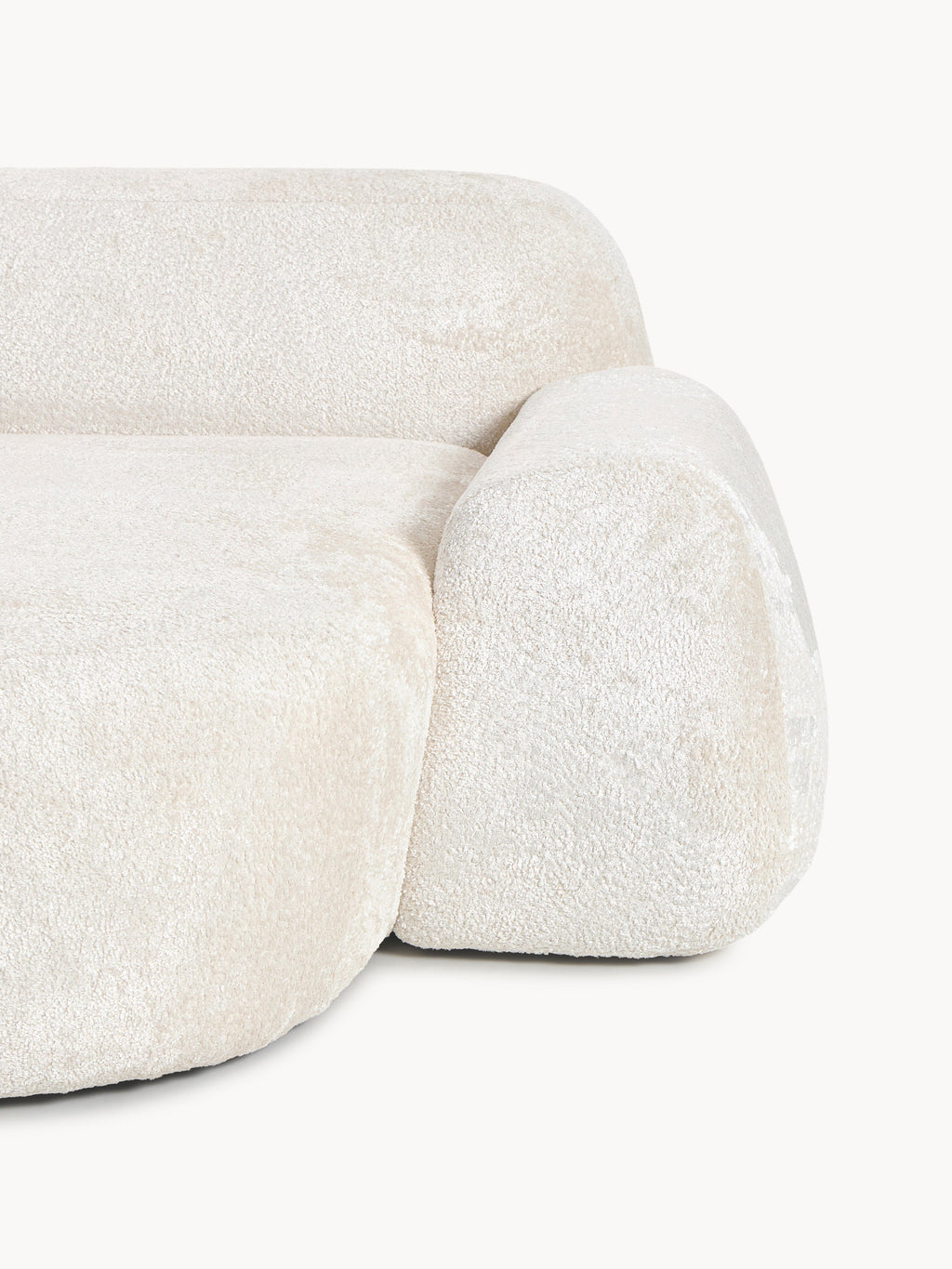 Modulares Teddy-Bouclé-Ecksofa Wolke (3-Sitzer)
