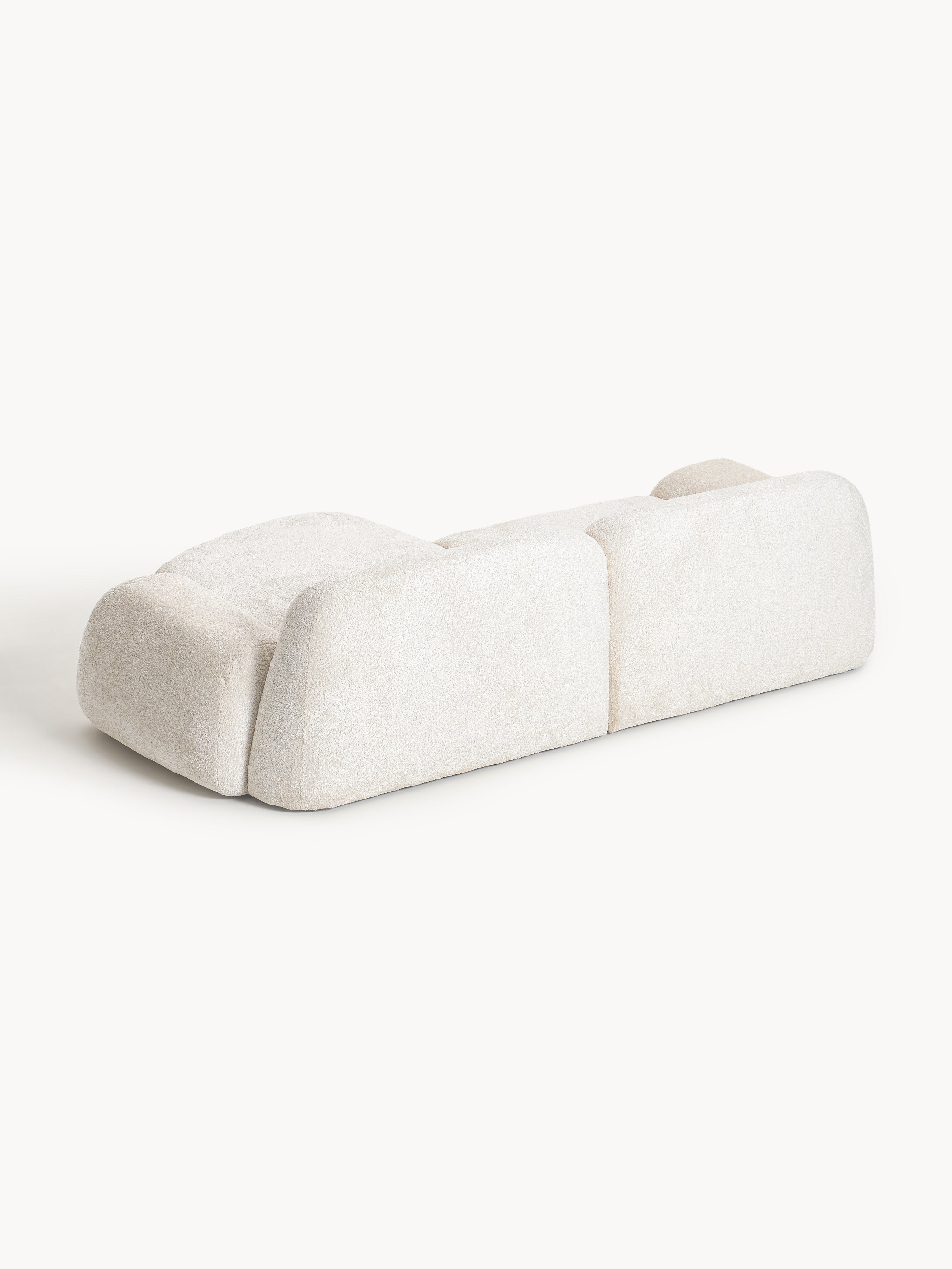 Modulares Teddy-Bouclé-Ecksofa Wolke (3-Sitzer)