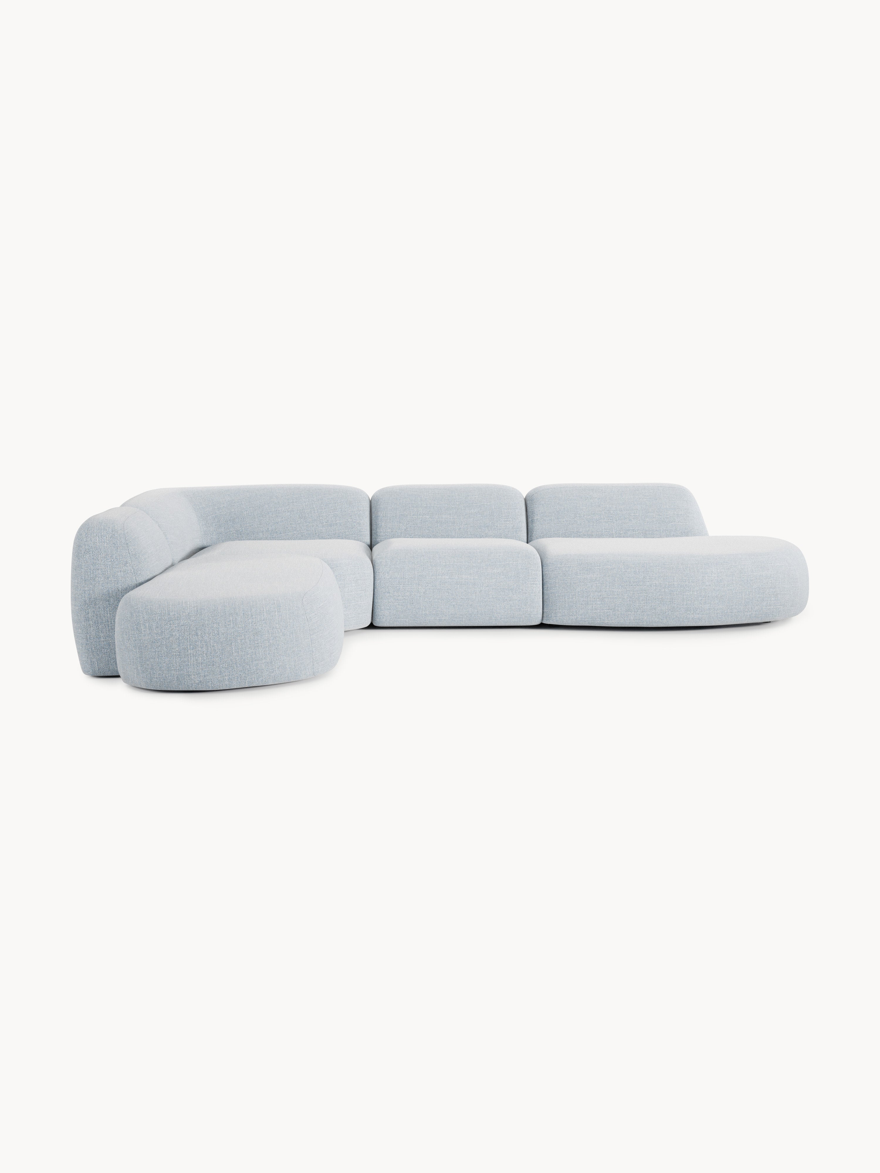 Galeriebild 1 - Modulares Bouclé-XL-Ecksofa Wolke mit Chaiselongue