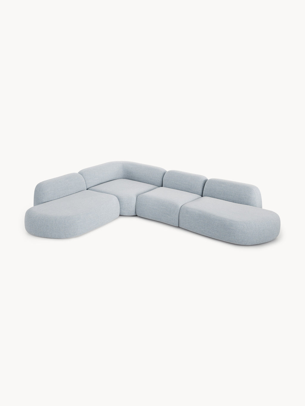 Modulares Bouclé-XL-Ecksofa Wolke mit Chaiselongue