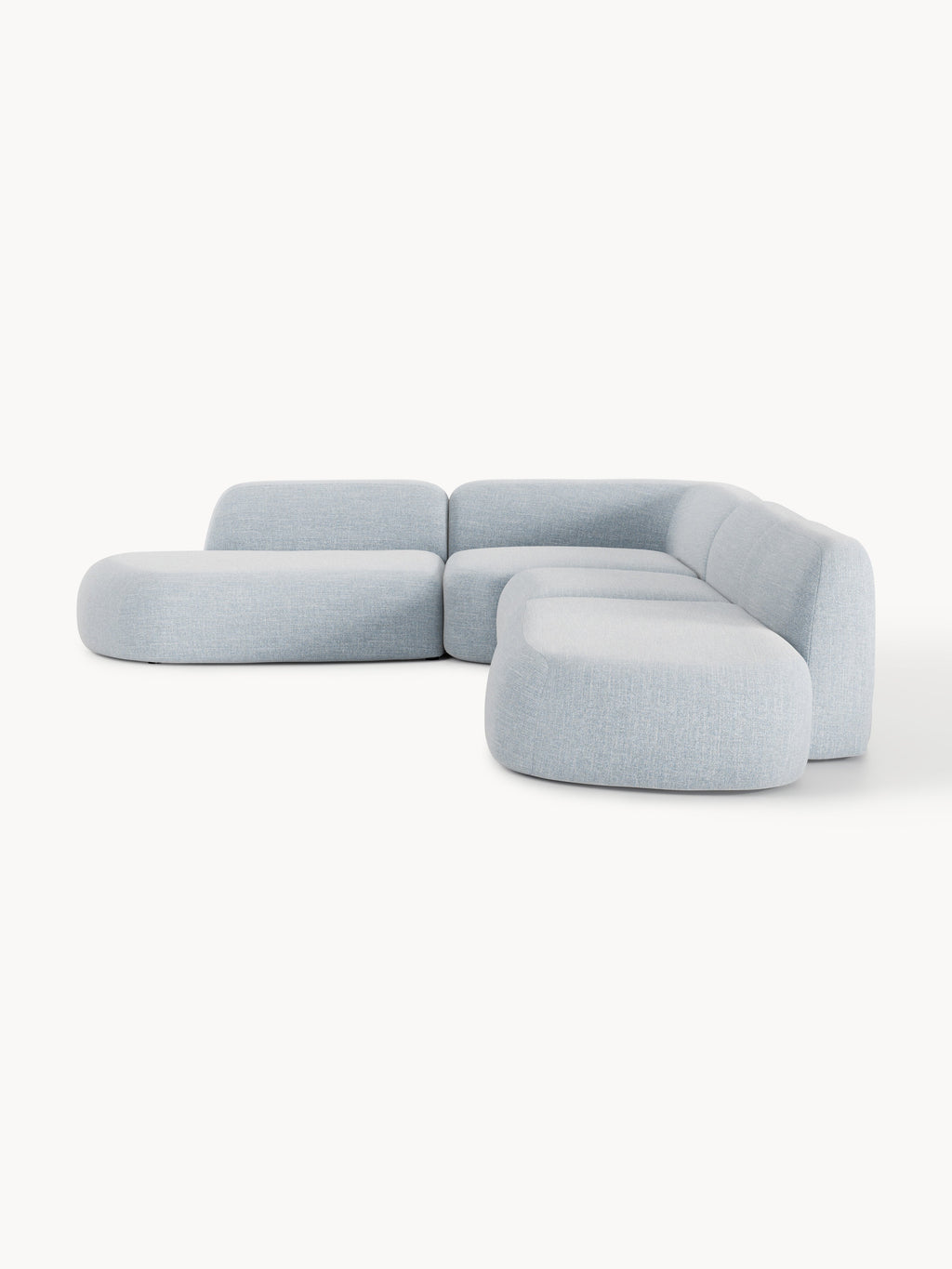 Modulares Bouclé-XL-Ecksofa Wolke mit Chaiselongue