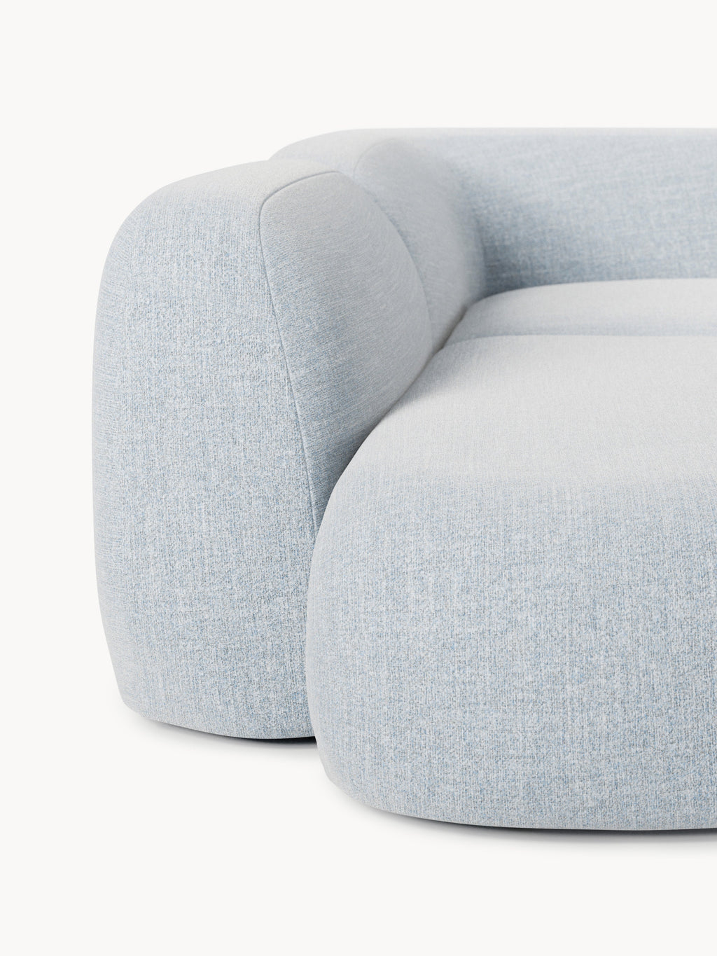 Modulares Bouclé-XL-Ecksofa Wolke mit Chaiselongue