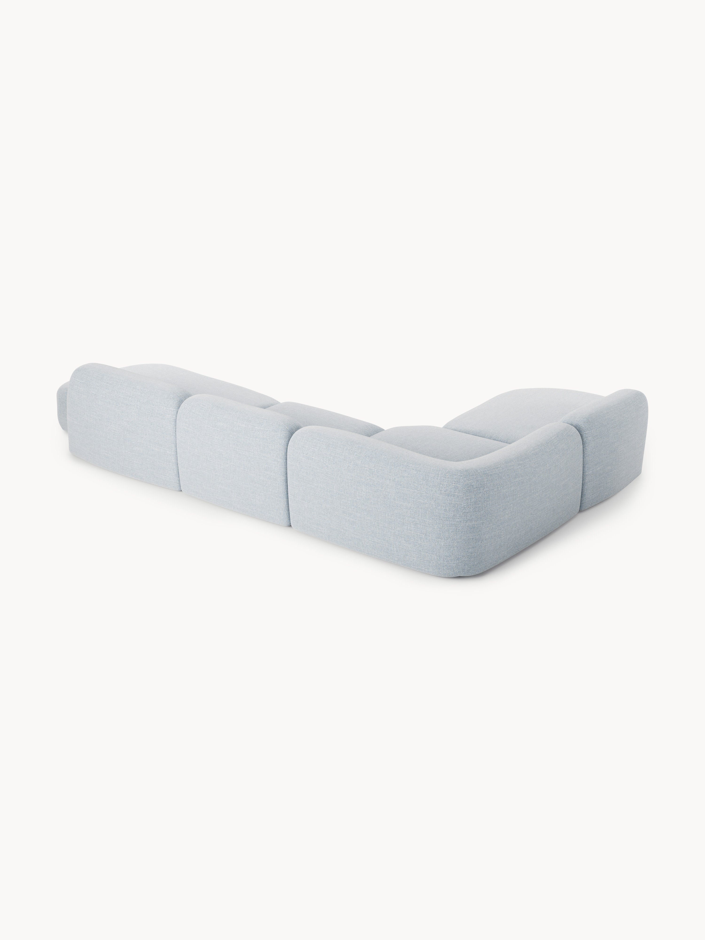 Modulares Bouclé-XL-Ecksofa Wolke mit Chaiselongue
