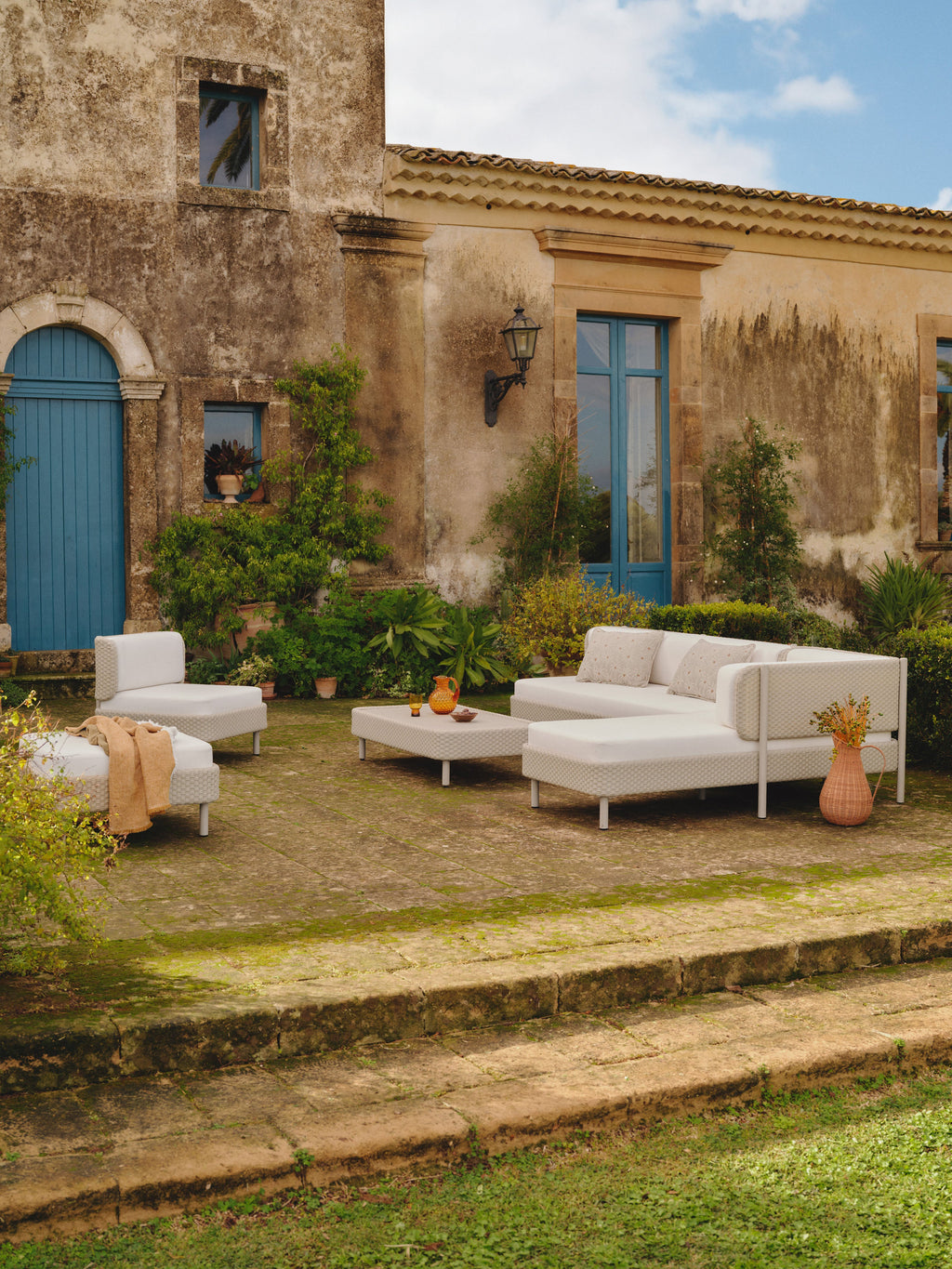 Modularer Garten-Loungesessel Hani mit Schutzhülle