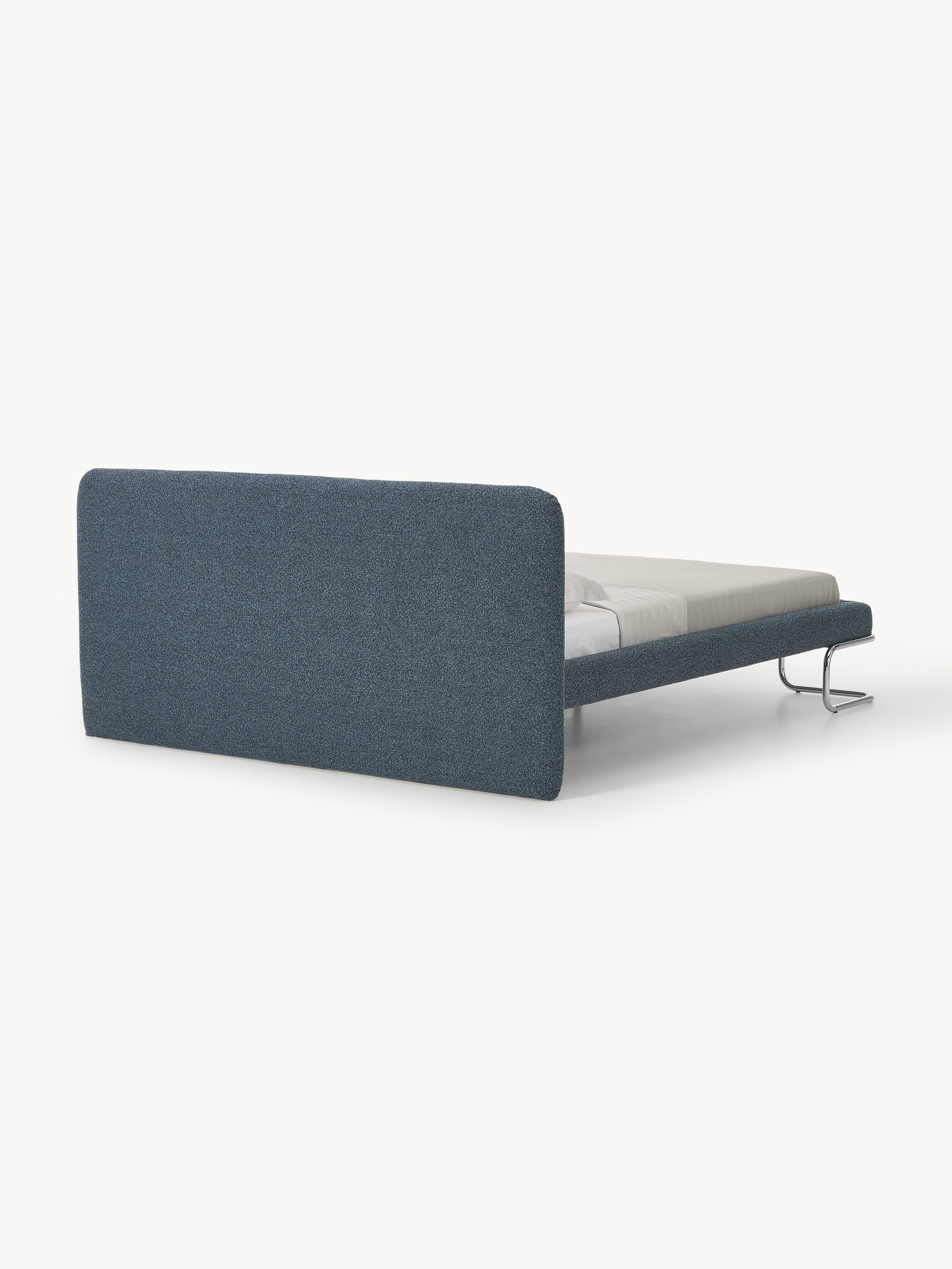 Bouclé-Polsterbett Olina mit Metall-Beinen