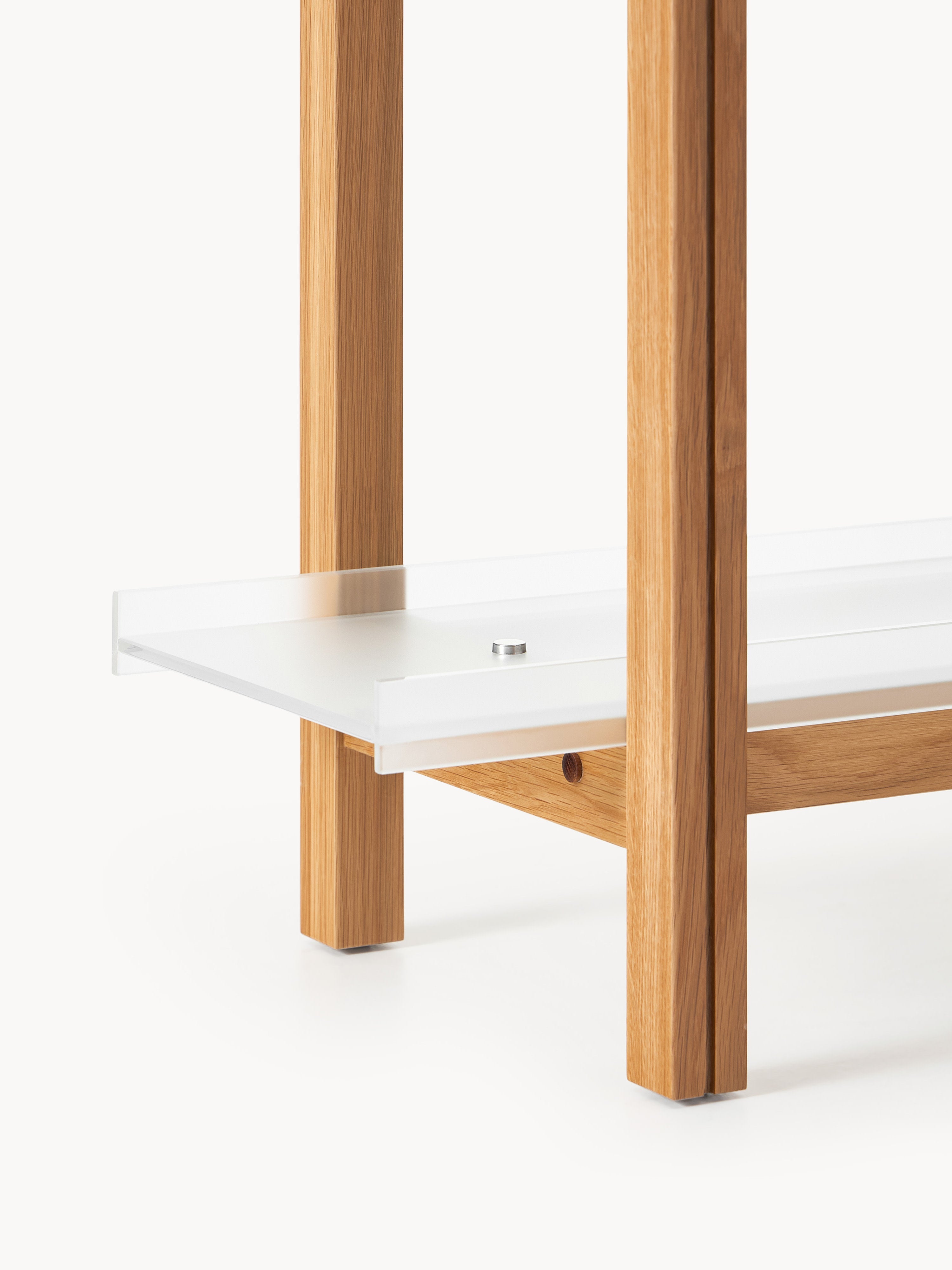 Holz-Regal Alex, Eichenholz & Glas