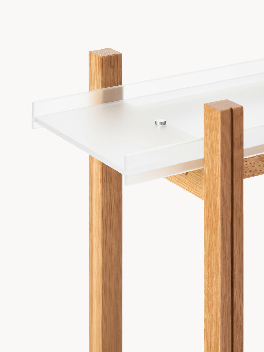 Holz-Regal Alex, Eichenholz & Glas