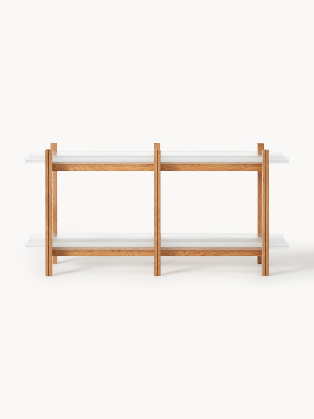 Holz-Regal Alex, Eichenholz & Glas