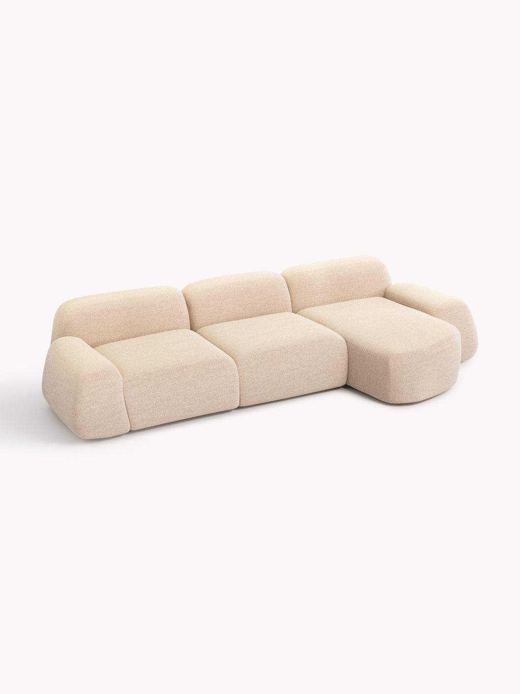 Modulares Bouclé-Ecksofa Wolke (4-Sitzer)