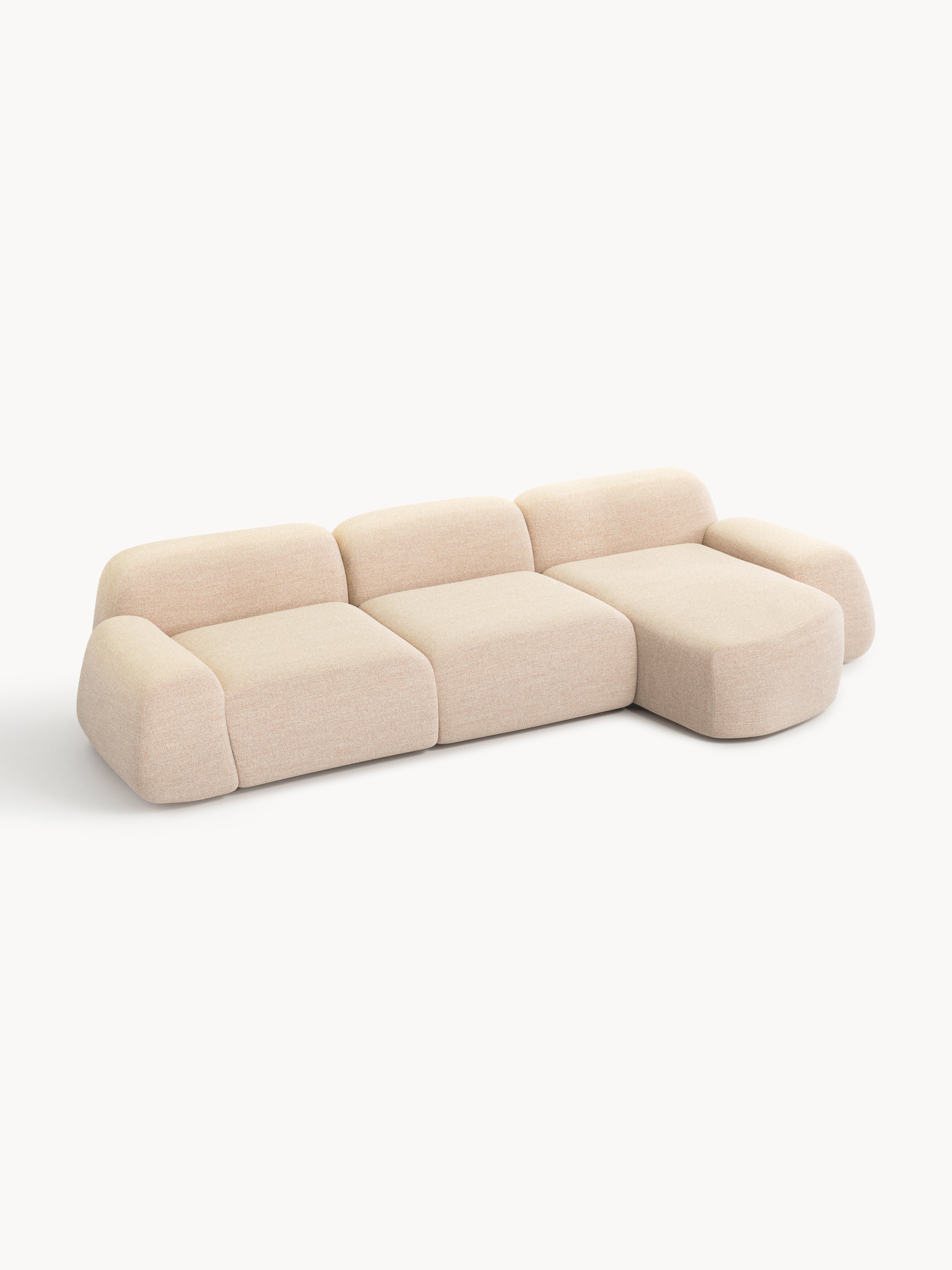 Modulares Bouclé-Ecksofa Wolke (4-Sitzer)
