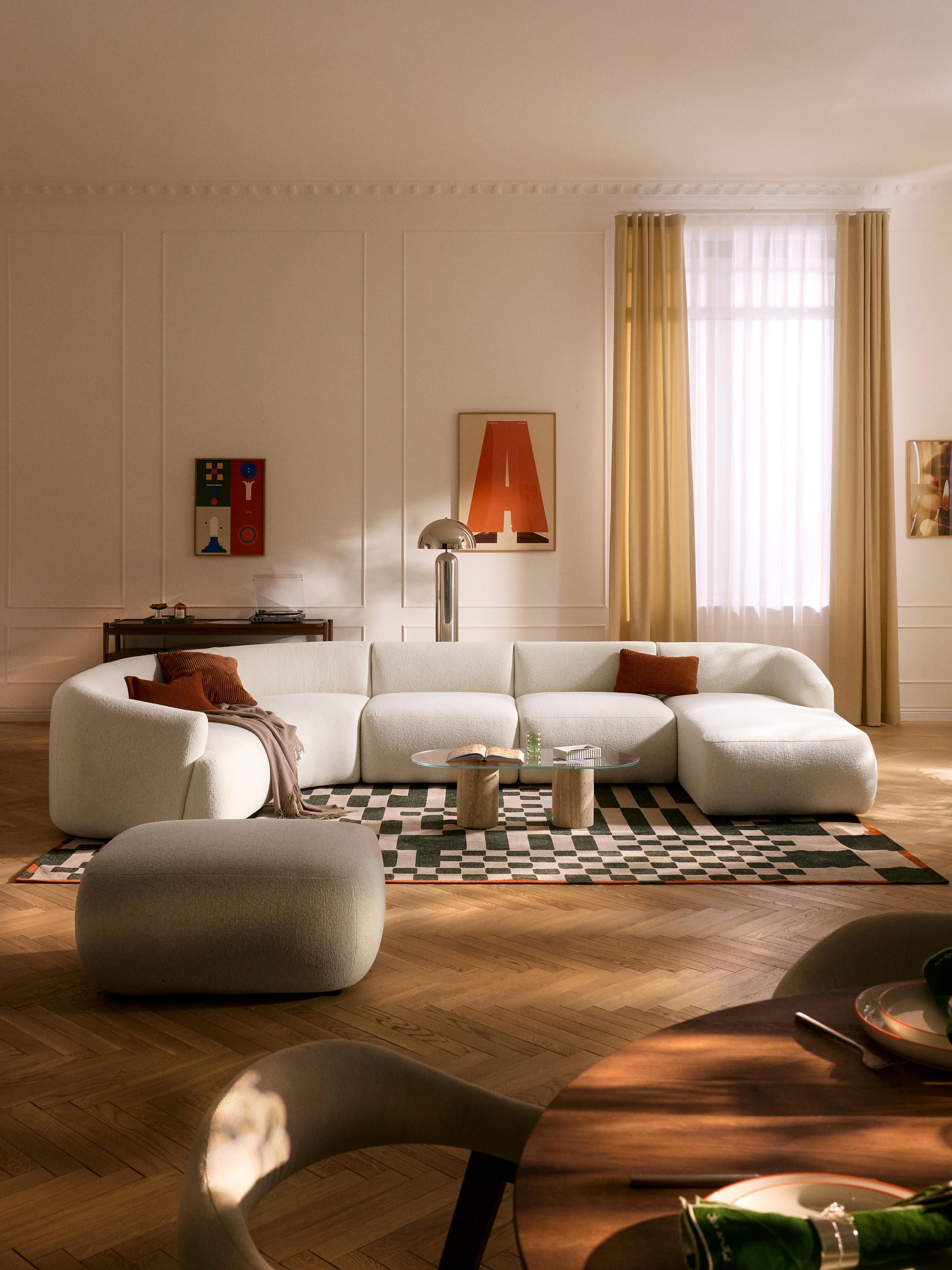 Modulares Bouclé-XL-Sofa Sofia