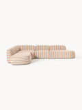 Galeriebild 1 - Modulares Gestreiftes XL-Ecksofa Wolke mit Chaiselongue