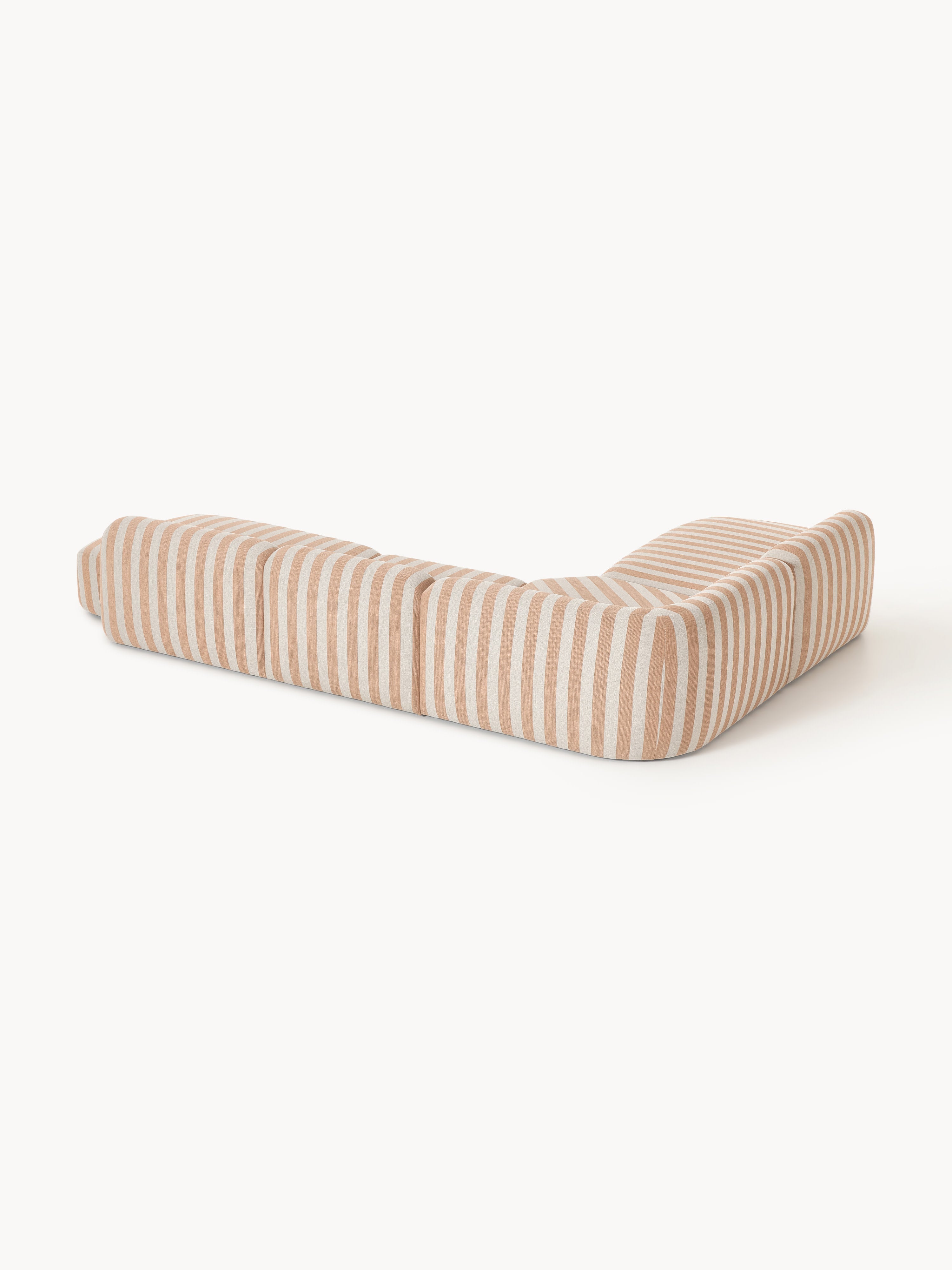 Modulares Gestreiftes XL-Ecksofa Wolke mit Chaiselongue