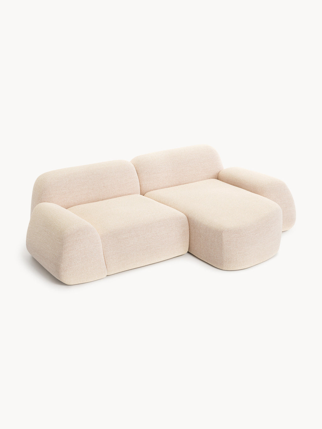 Modulares Bouclé-Ecksofa Wolke (3-Sitzer)
