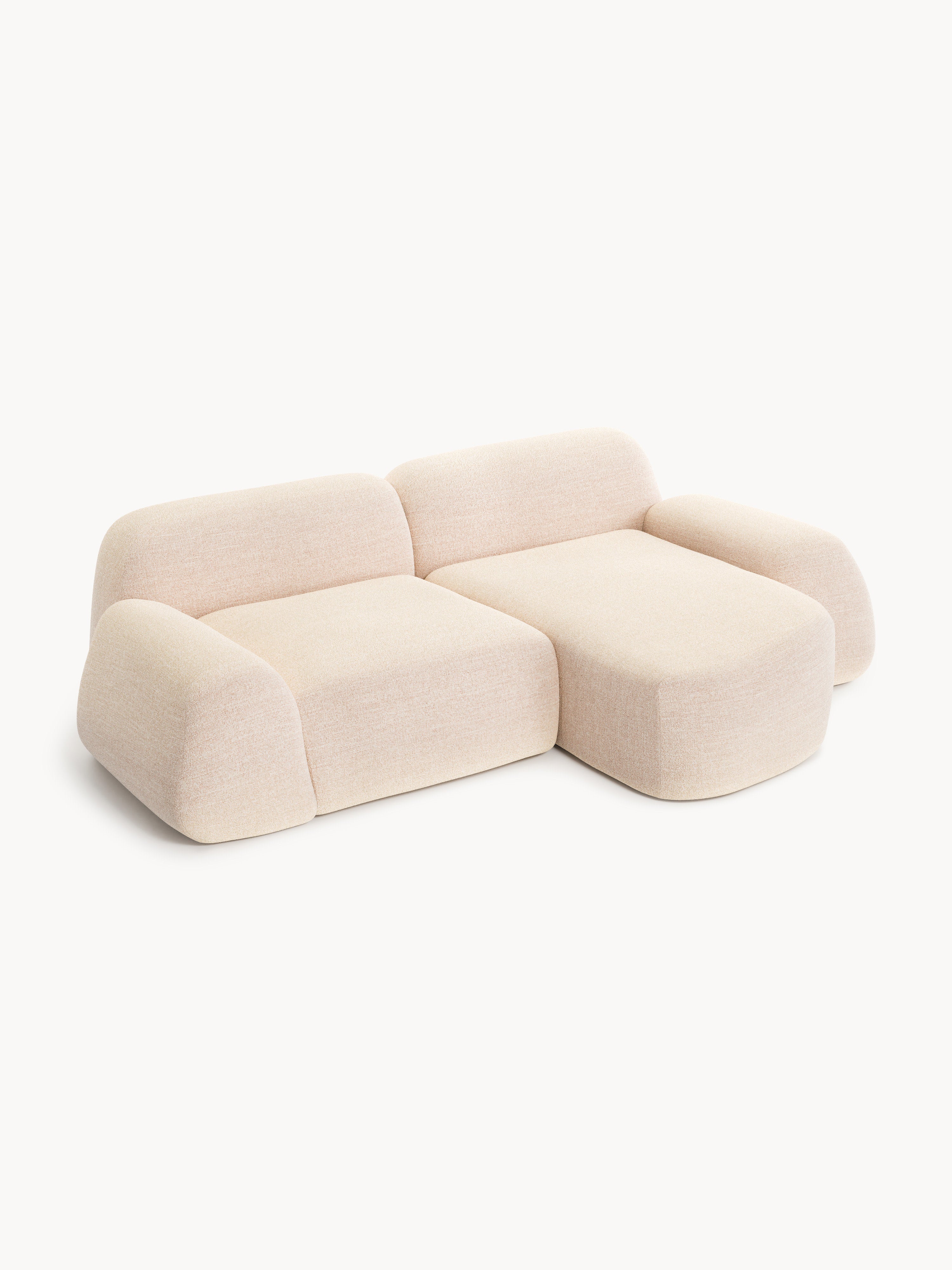 Modulares Bouclé-Ecksofa Wolke (3-Sitzer)