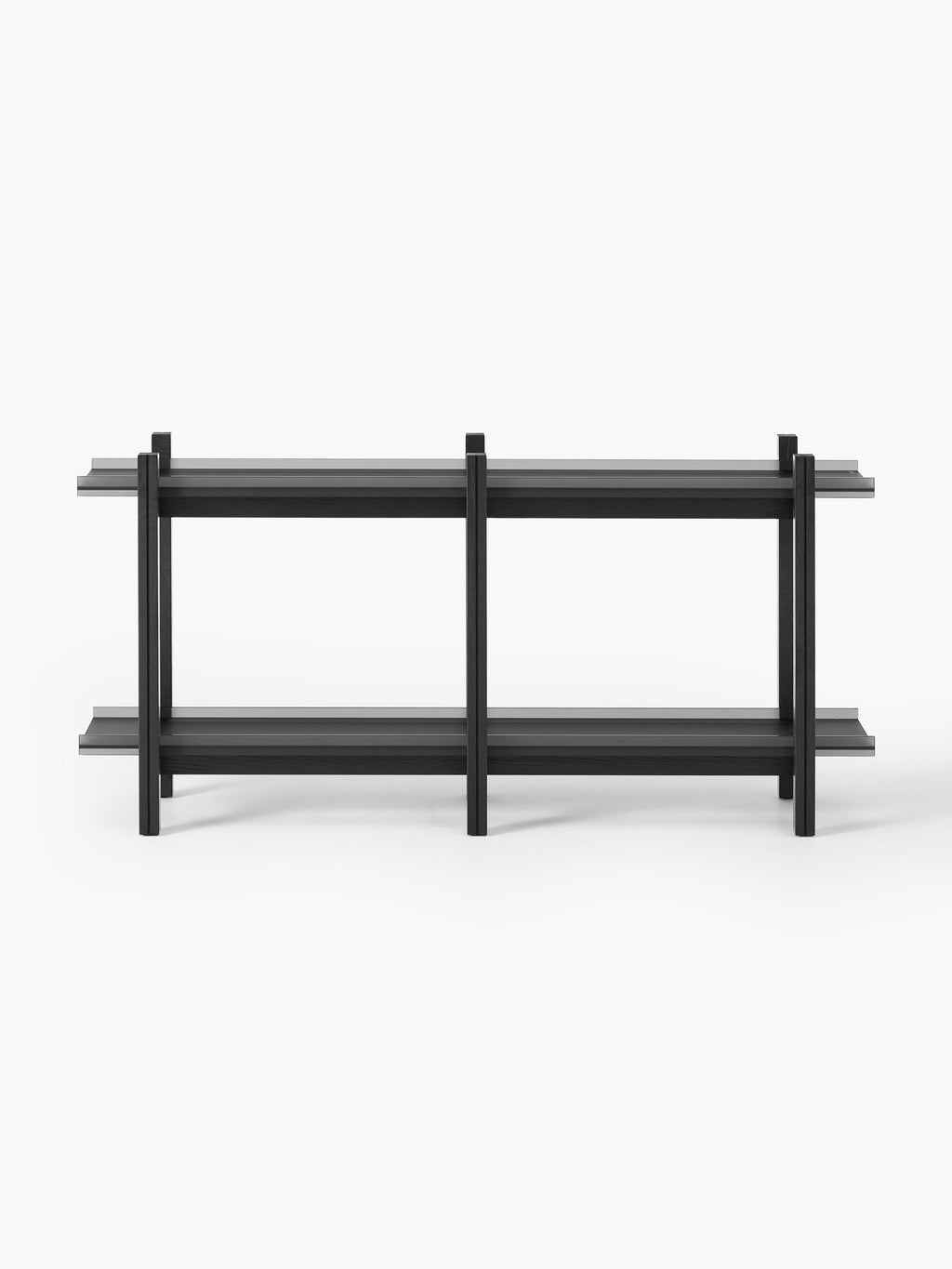 Holz-Regal Alex, Eichenholz & Glas