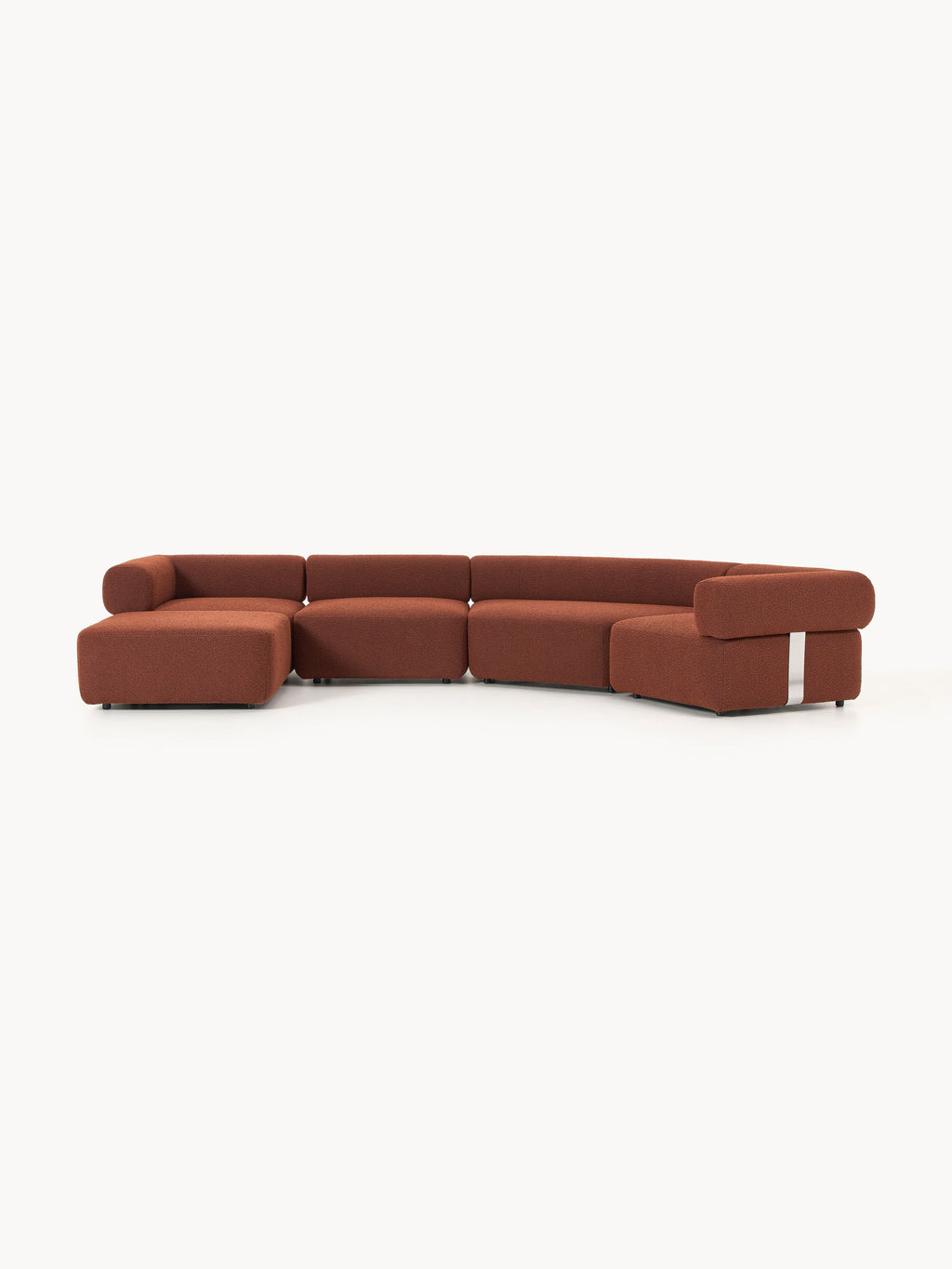 Galeriebild 1 - Großes modulares Bouclé-Sofa Anton mit Hocker (links/rechts)