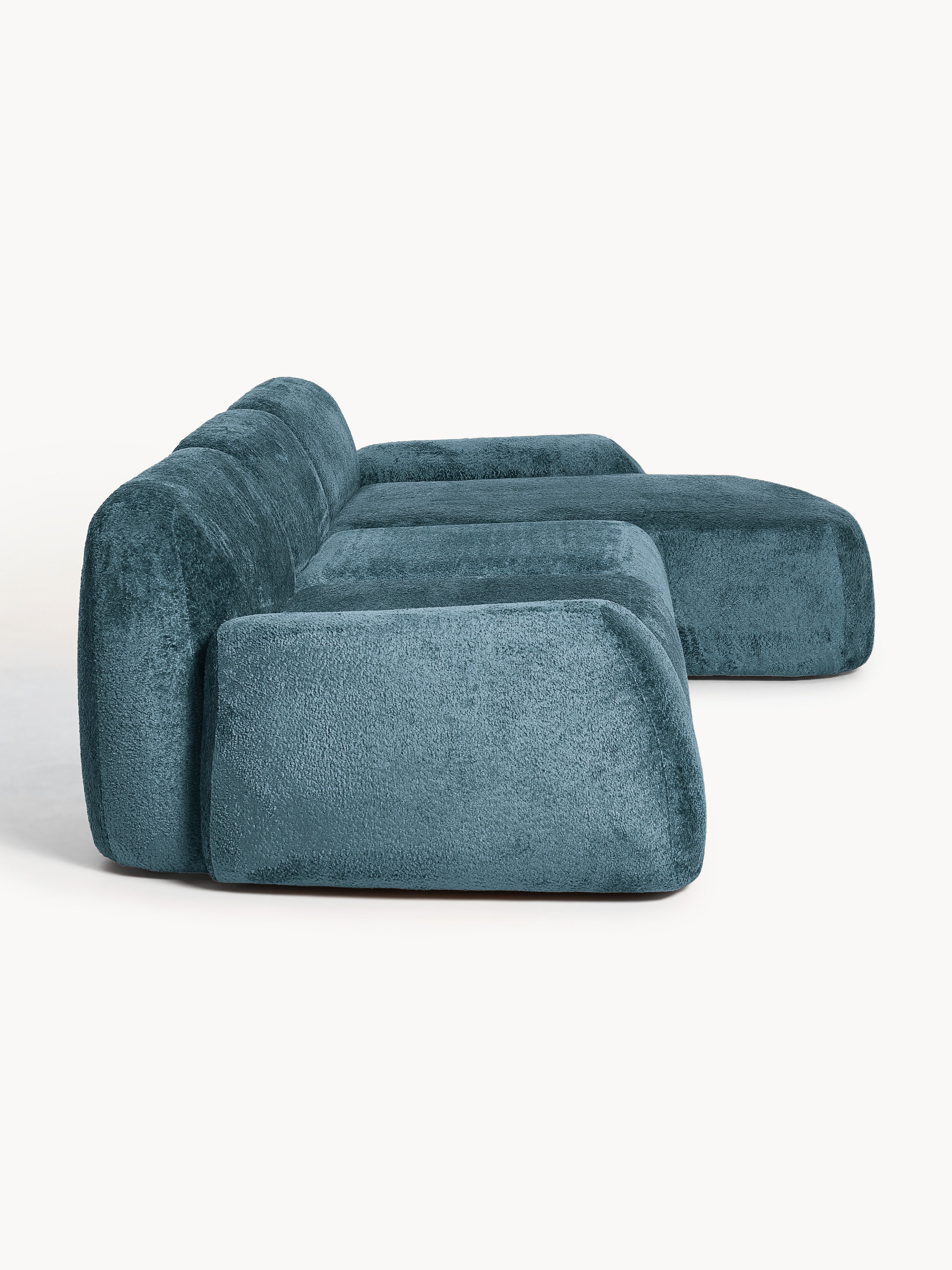 Modulares Teddy-Bouclé-Ecksofa Wolke (4-Sitzer)