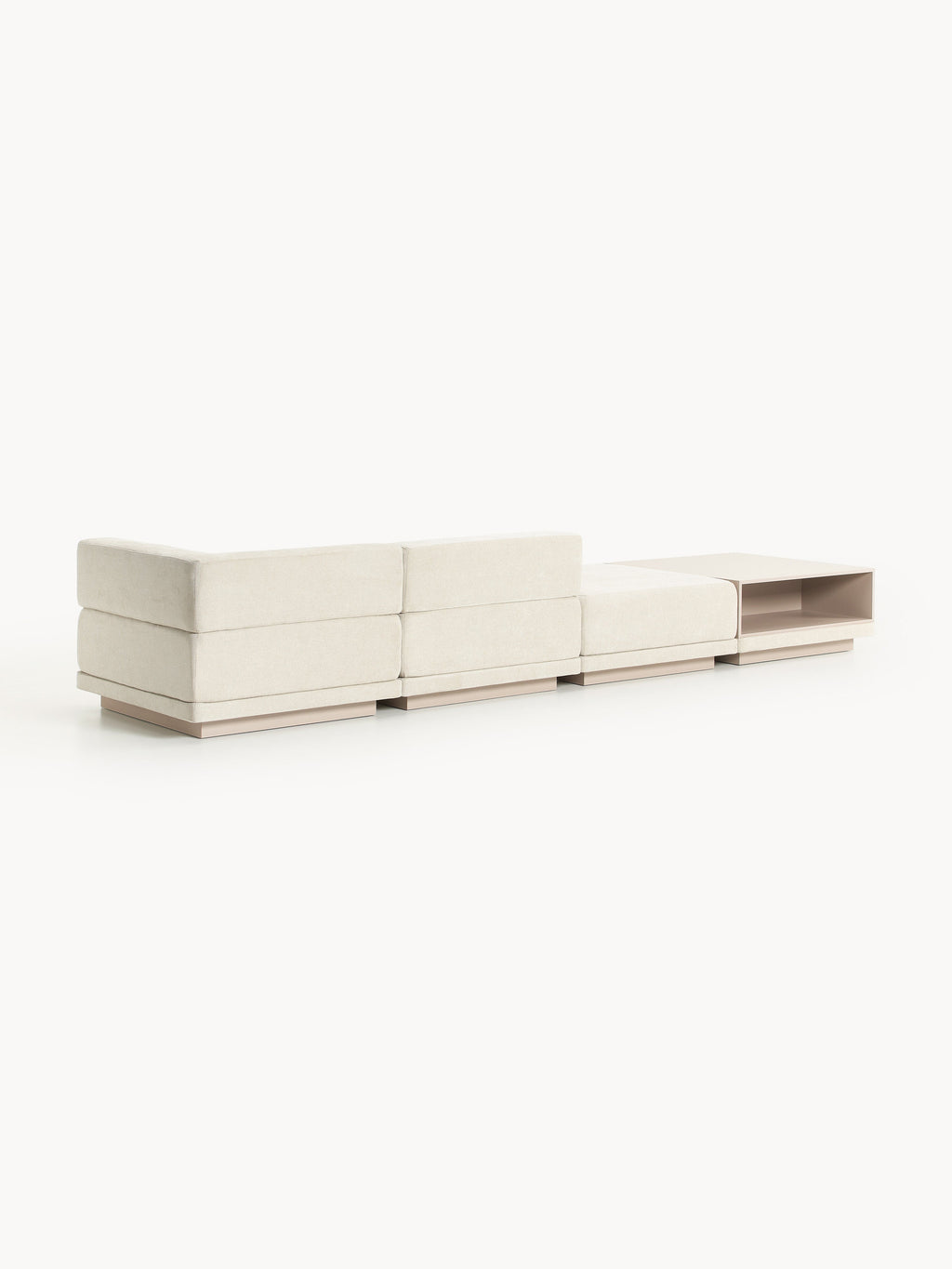 Modulares Sofa Colin (4-Sitzer) mit Couchtisch & Ottomane