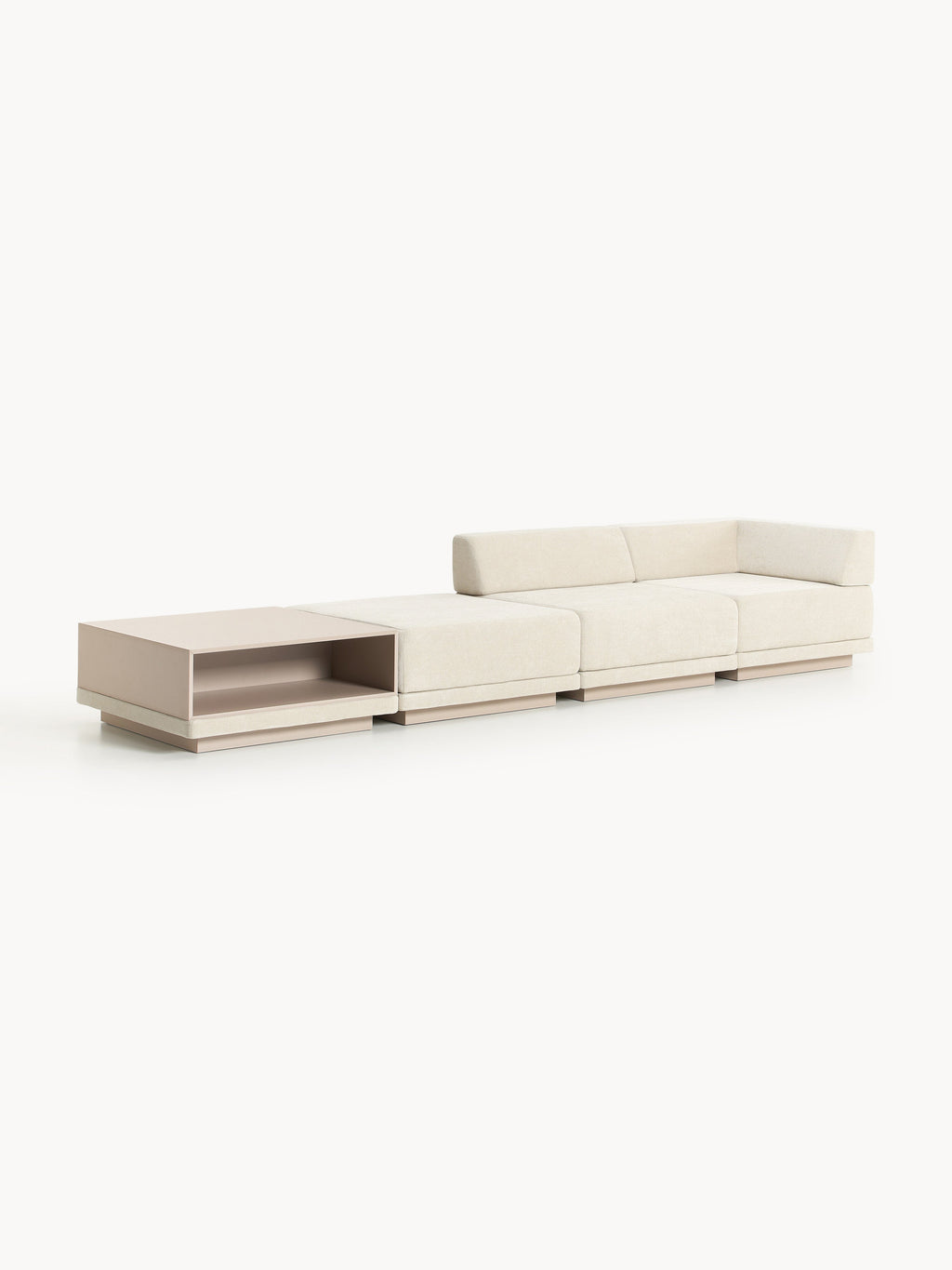 Modulares Sofa Colin (4-Sitzer) mit Couchtisch & Ottomane
