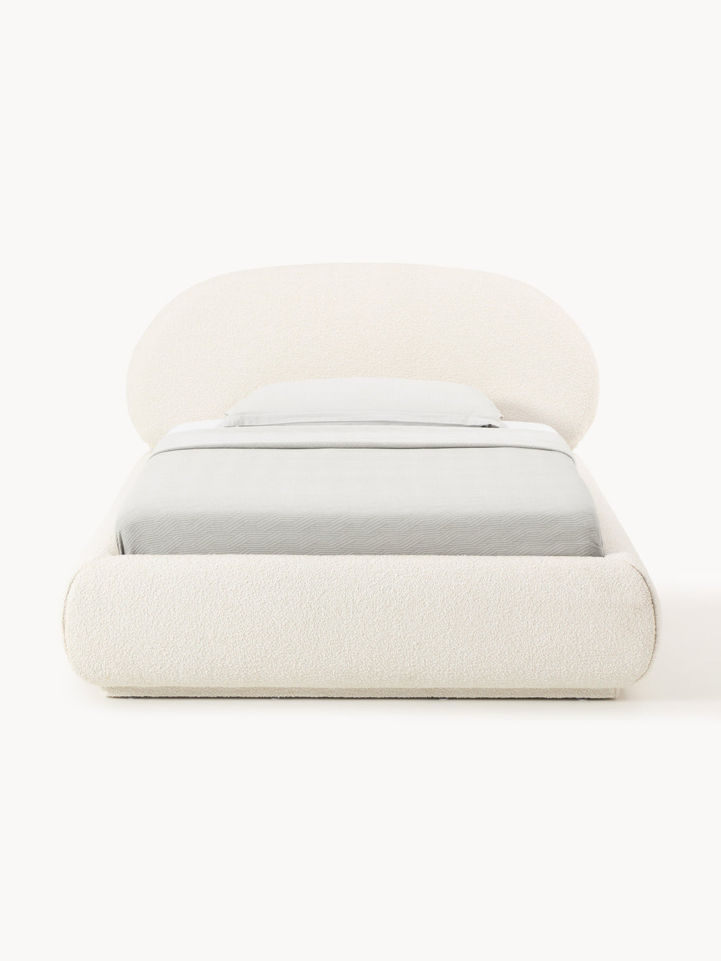 Bouclé-Polster-Einzelbett Alba