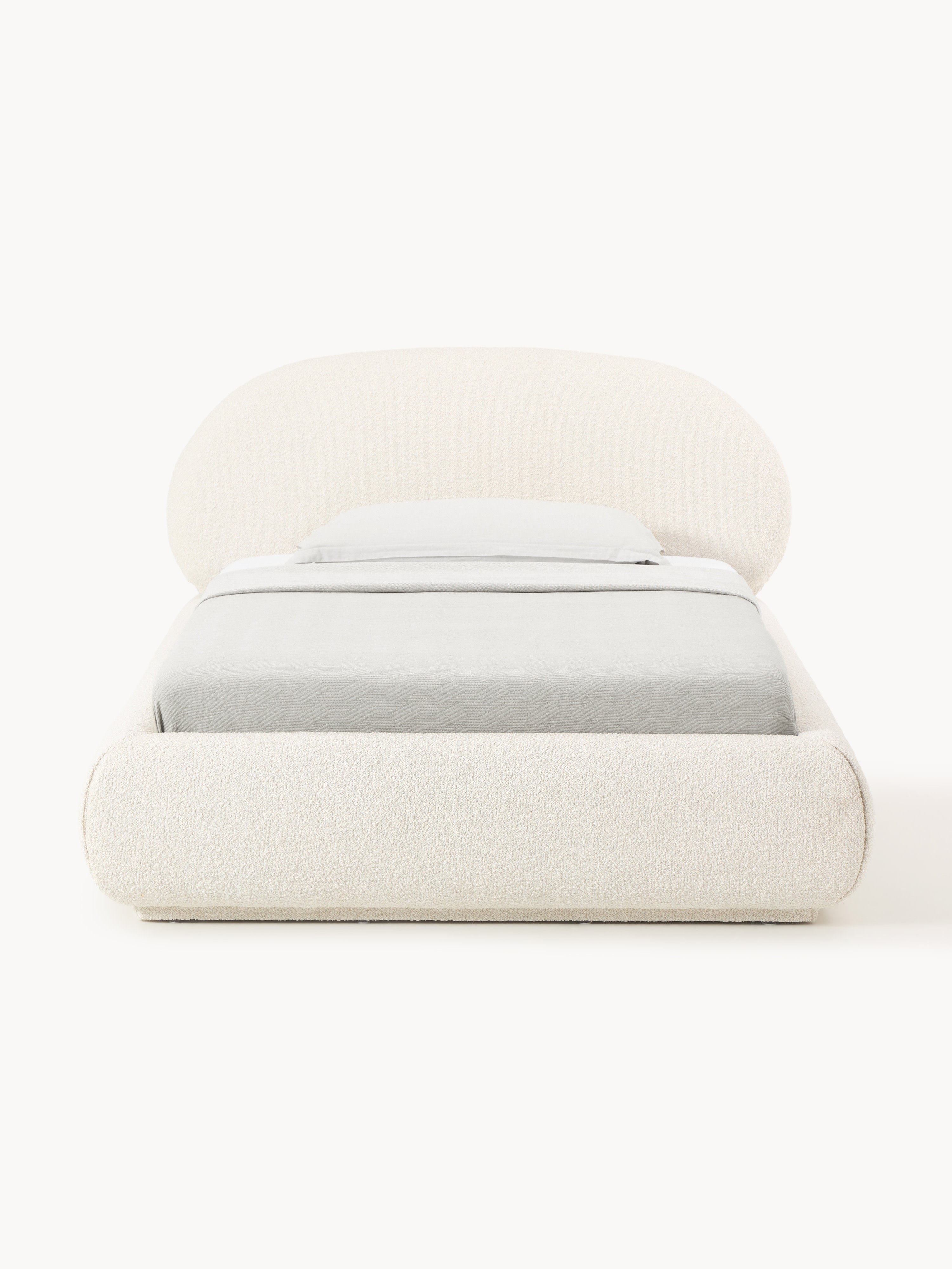 Bouclé-Polster-Einzelbett Alba