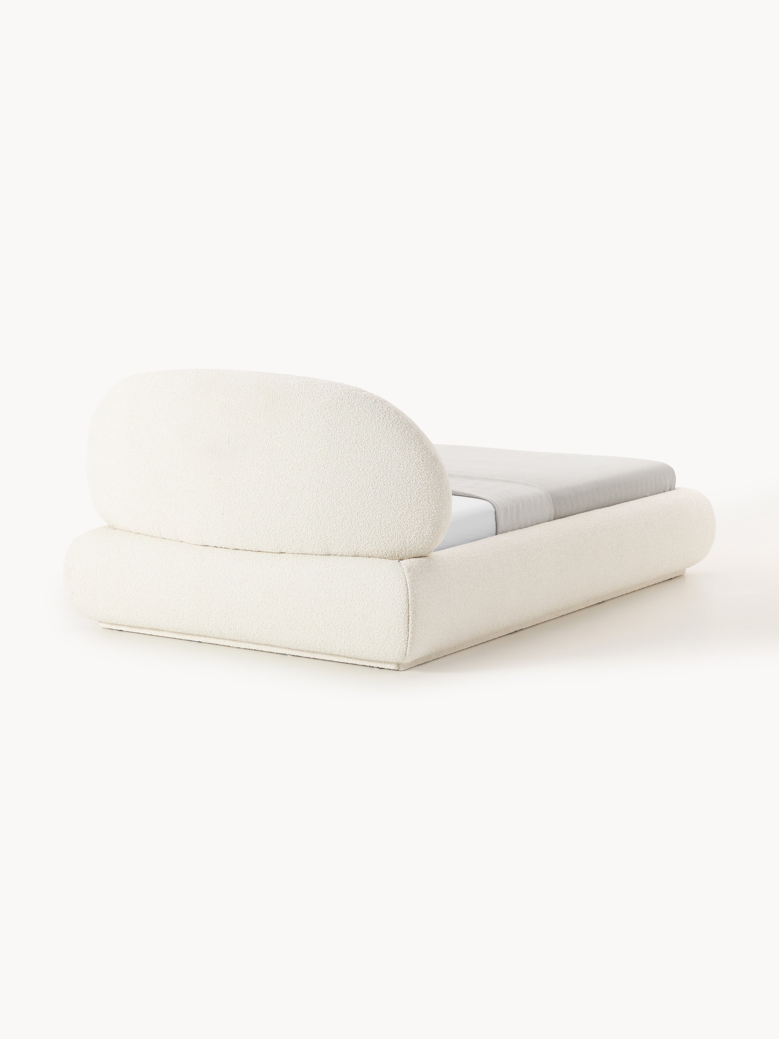 Bouclé-Polster-Einzelbett Alba