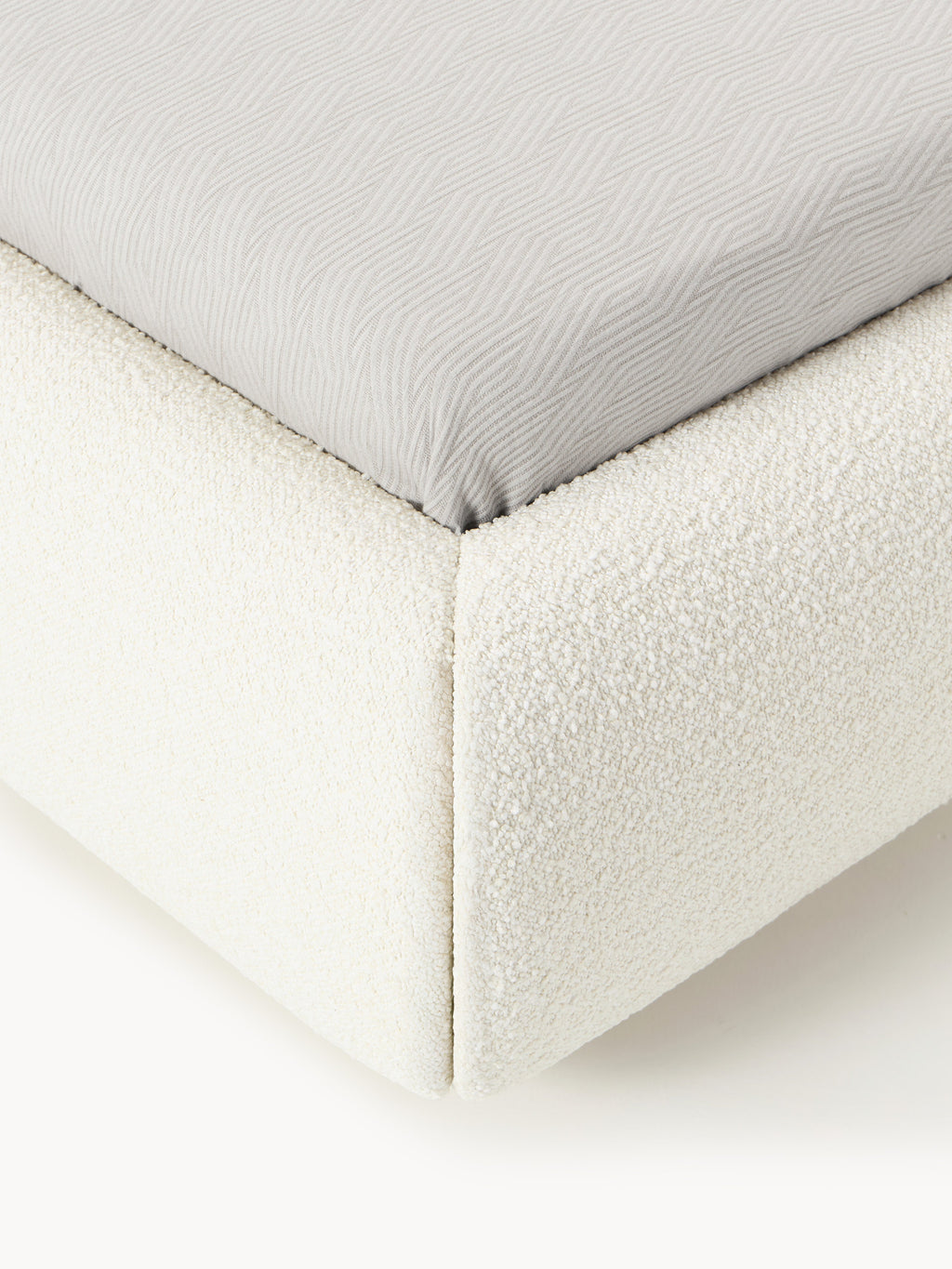 Bouclé-Polster-Einzelbett Alba
