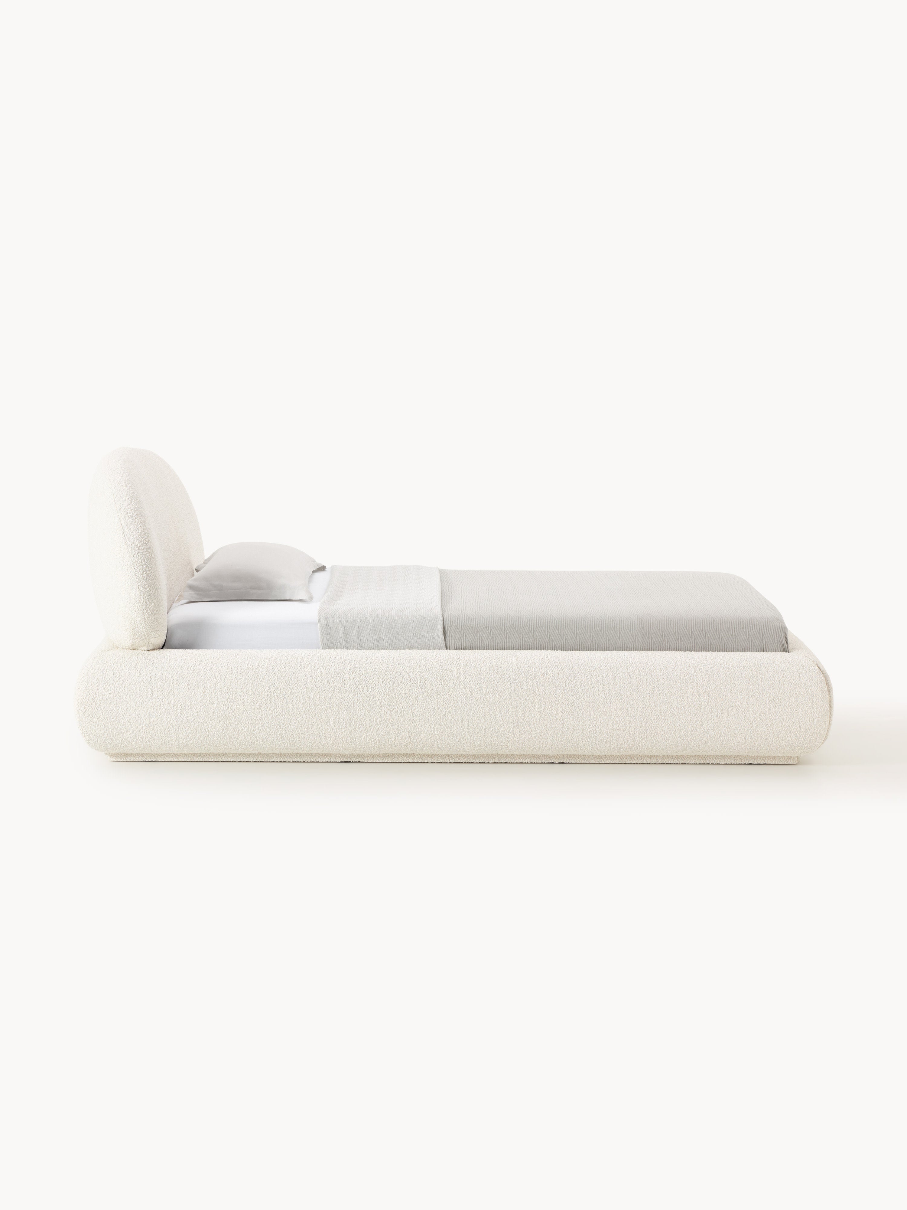 Bouclé-Polster-Einzelbett Alba