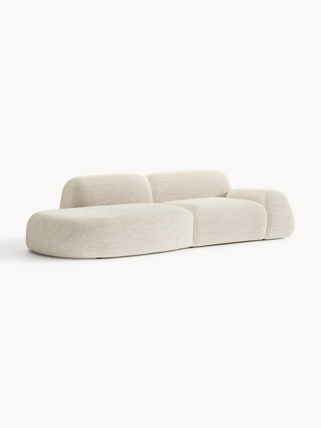 Modulare Bouclé-Chaise Wolke (3-Sitzer)