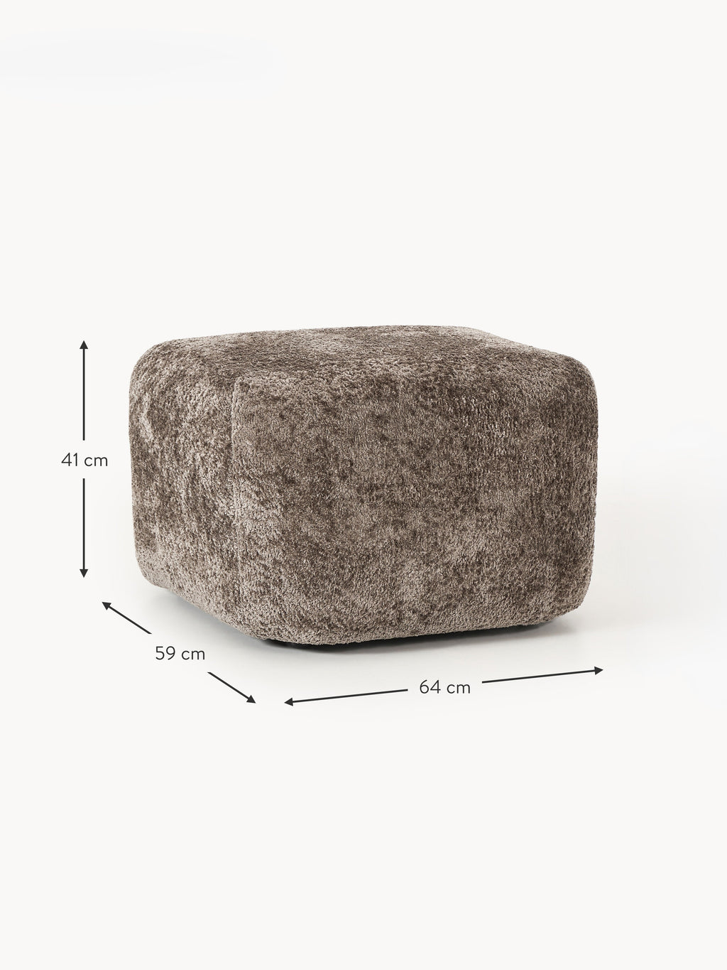 Sofa-Hocker Wolke aus Teddy-Bouclé