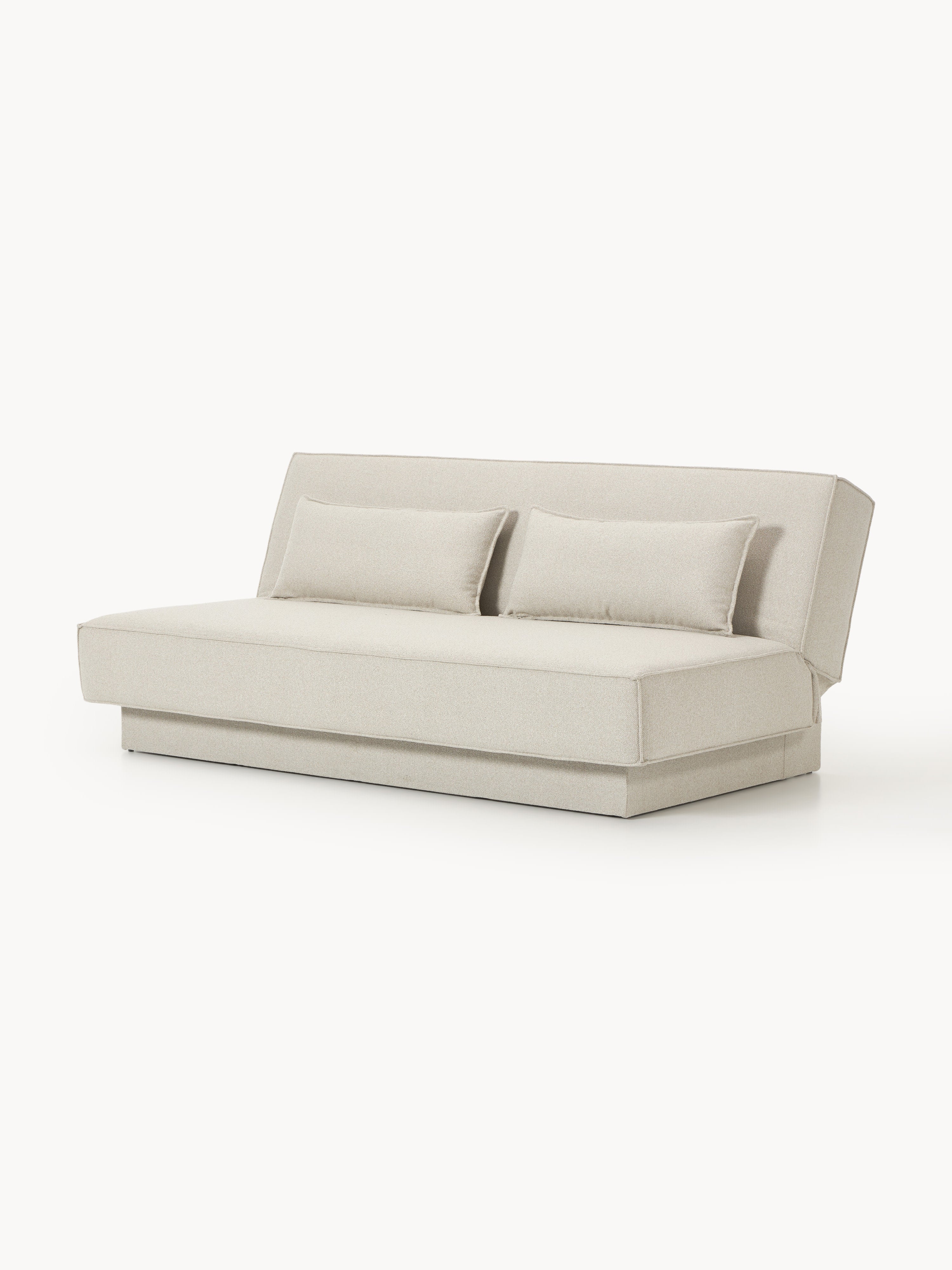 Bouclé-Schlafsofa David mit Stauraum