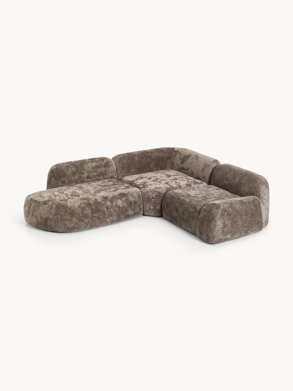 Modulares Teddy-Bouclé-Ecksofa Wolke (4-Sitzer) mit Chaiselongue