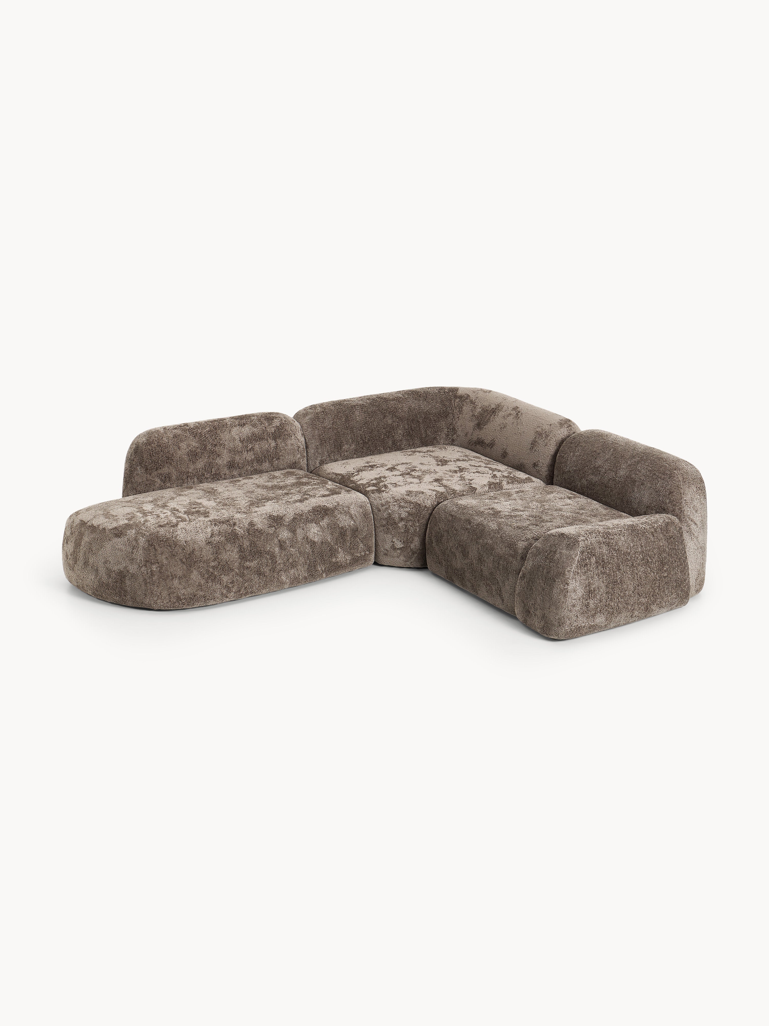 Modulares Teddy-Bouclé-Ecksofa Wolke (4-Sitzer) mit Chaiselongue